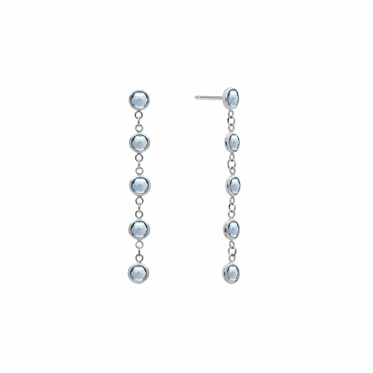 Newport Aquamarine Earrings in 14k Gold (March) - Image 5