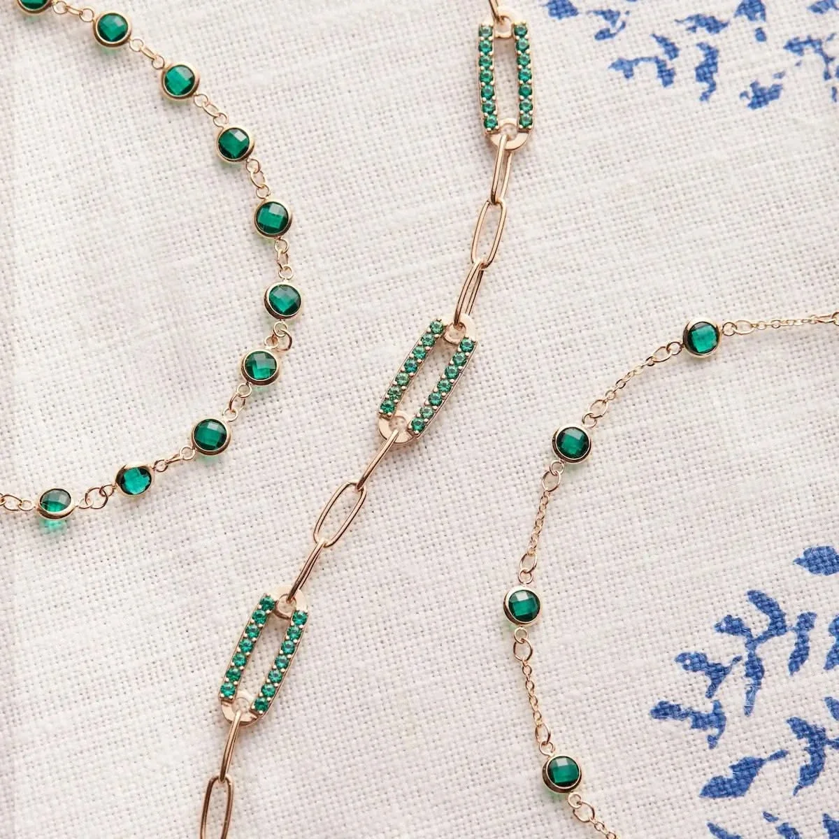 Newport Emerald Bracelet in 14k Gold (May) - Image 9
