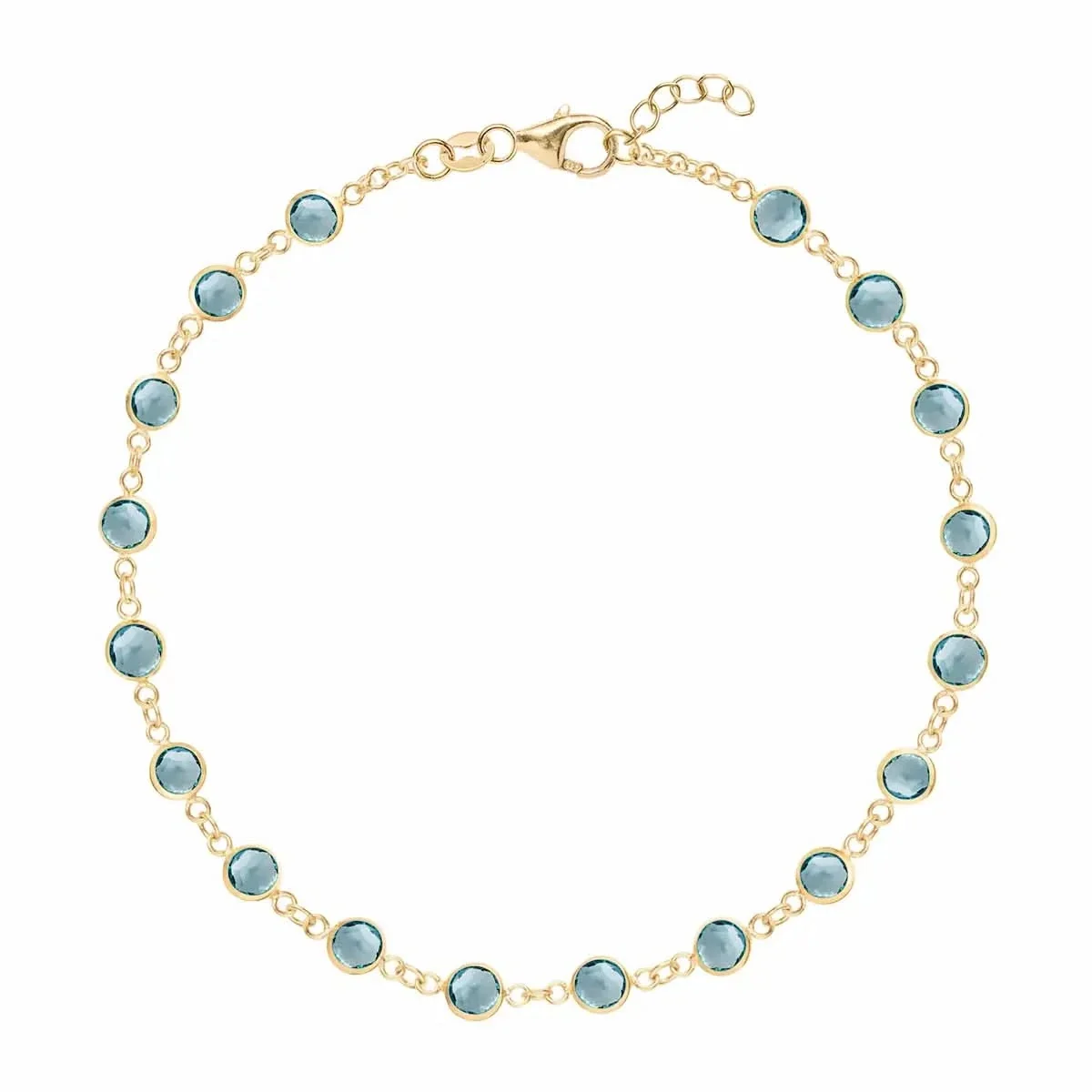 Newport Nantucket Blue Topaz Bracelet in 14k Gold (December)