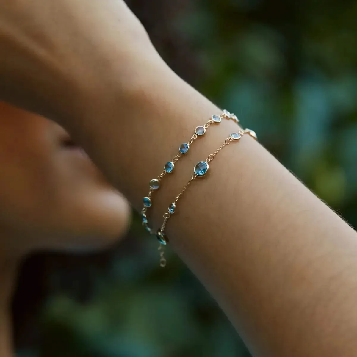 Newport Nantucket Blue Topaz Bracelet in 14k Gold (December) - Image 11