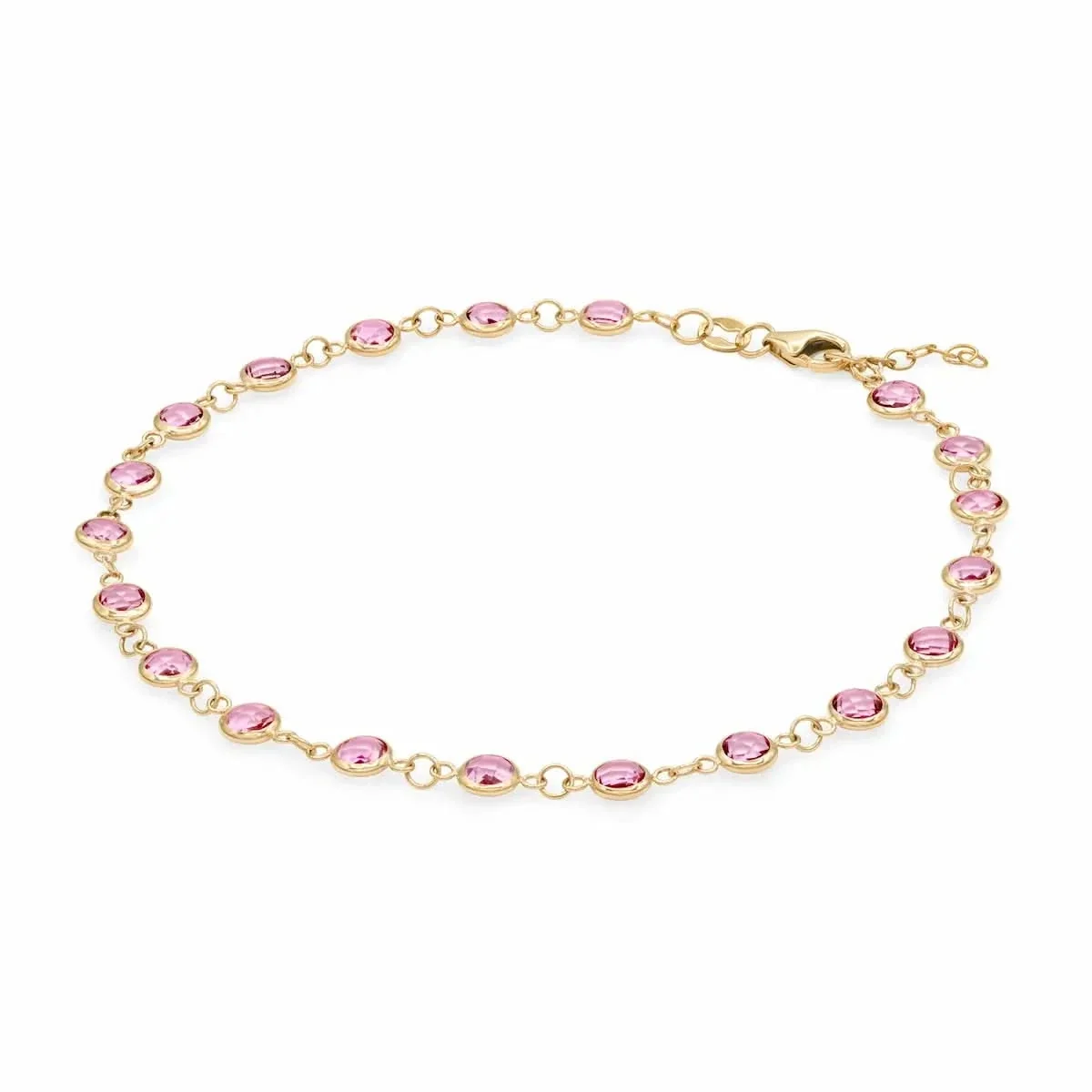 Newport Pink Sapphire Bracelet in 14k Gold (October) - Image 4