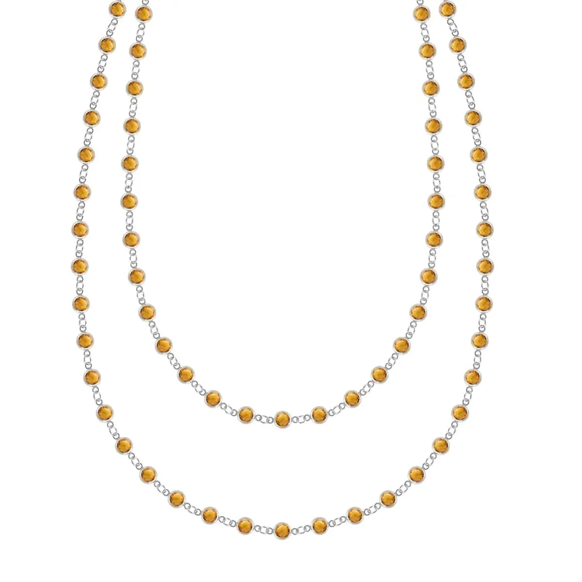 Newport Citrine Long Necklace in 14k Gold (November) - Image 5