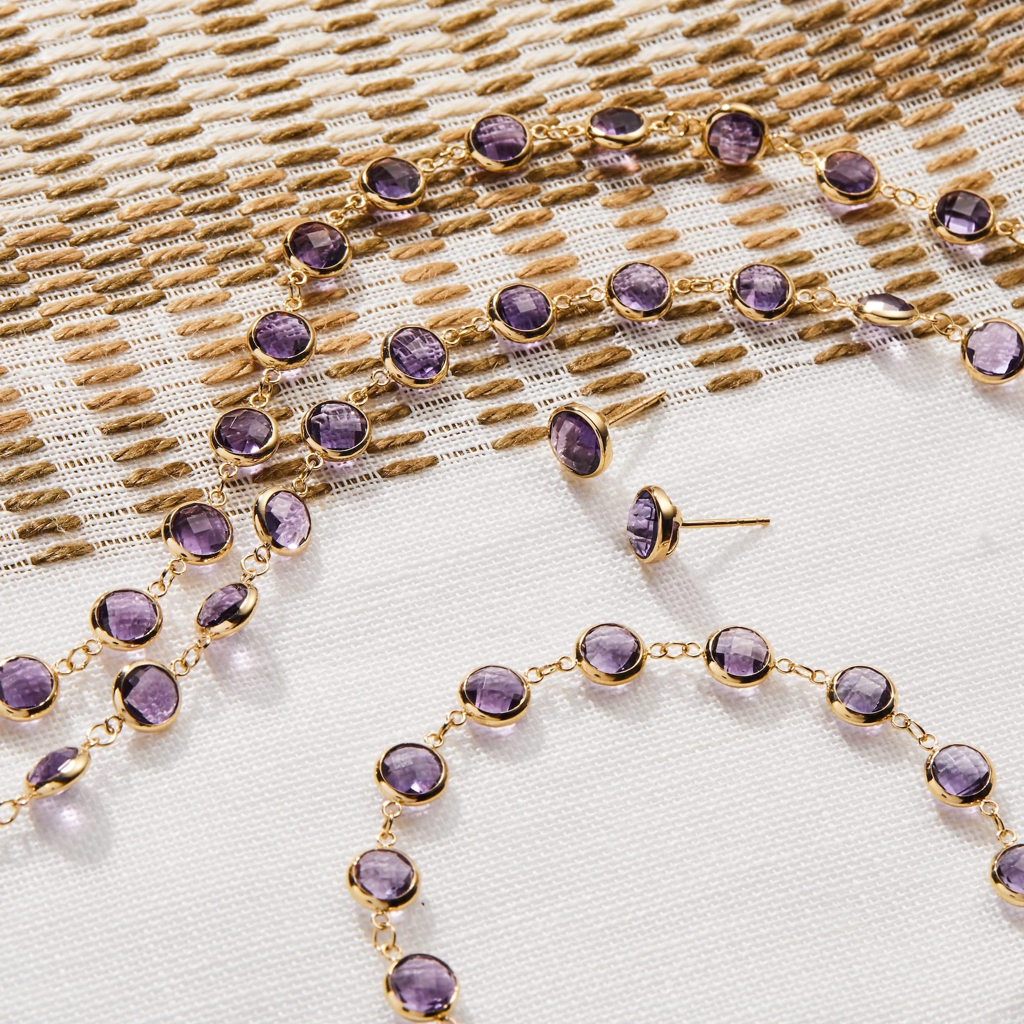 Newport Grand Amethyst Bracelet in 14k Gold (February) - Image 6