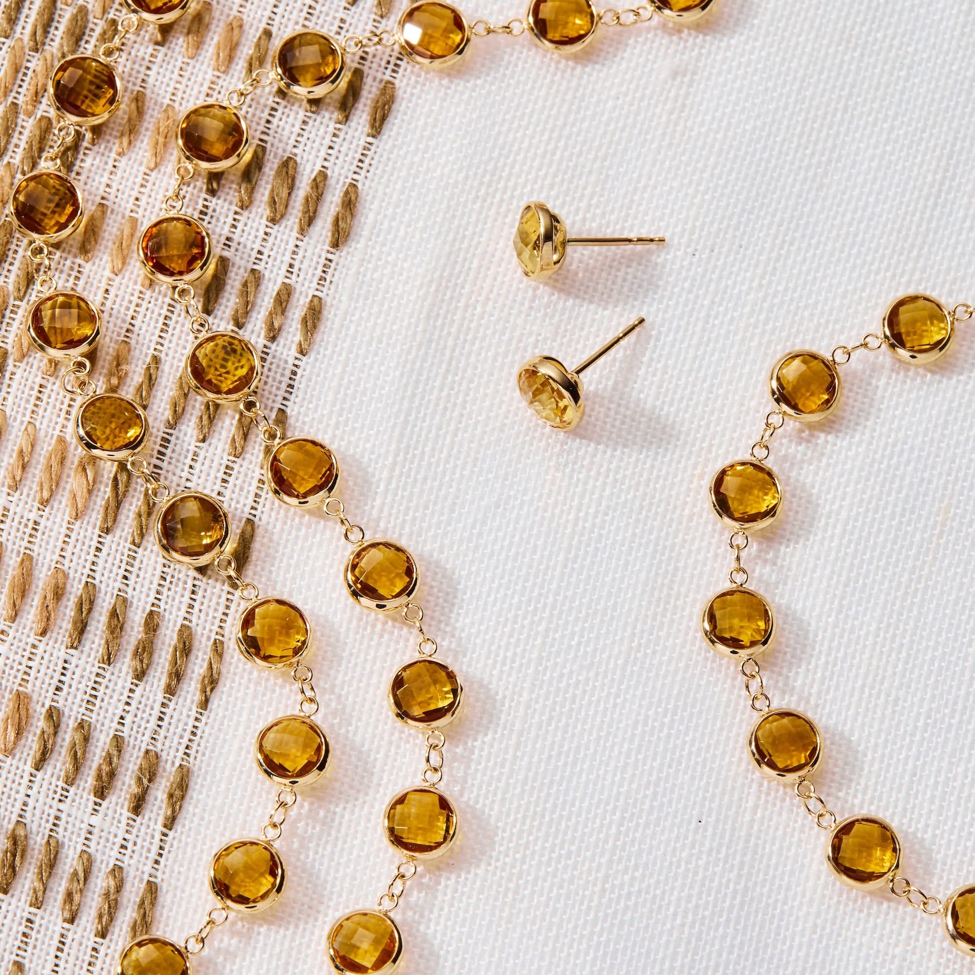 Newport Grand Citrine Necklace in 14k Gold (November) - Image 3