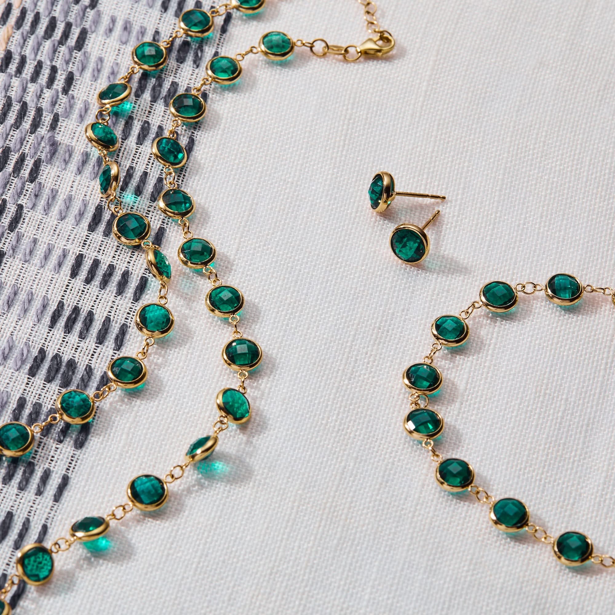 Newport Grand Emerald Necklace in 14k Gold (May) - Image 6
