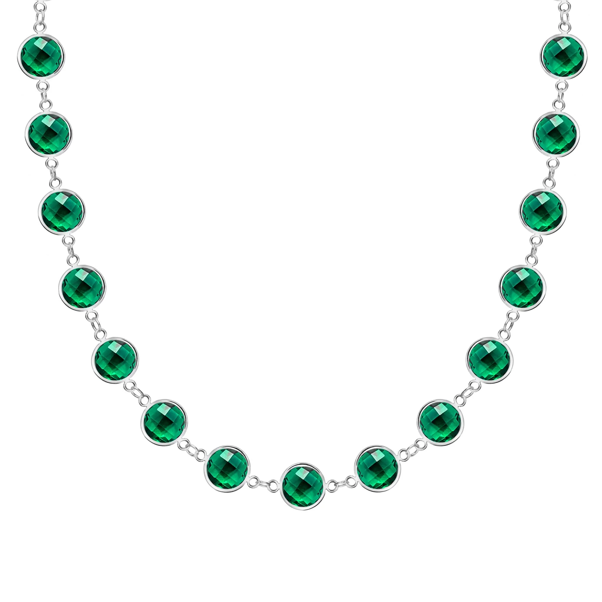 Newport Grand Emerald Necklace in 14k Gold (May) - Image 8