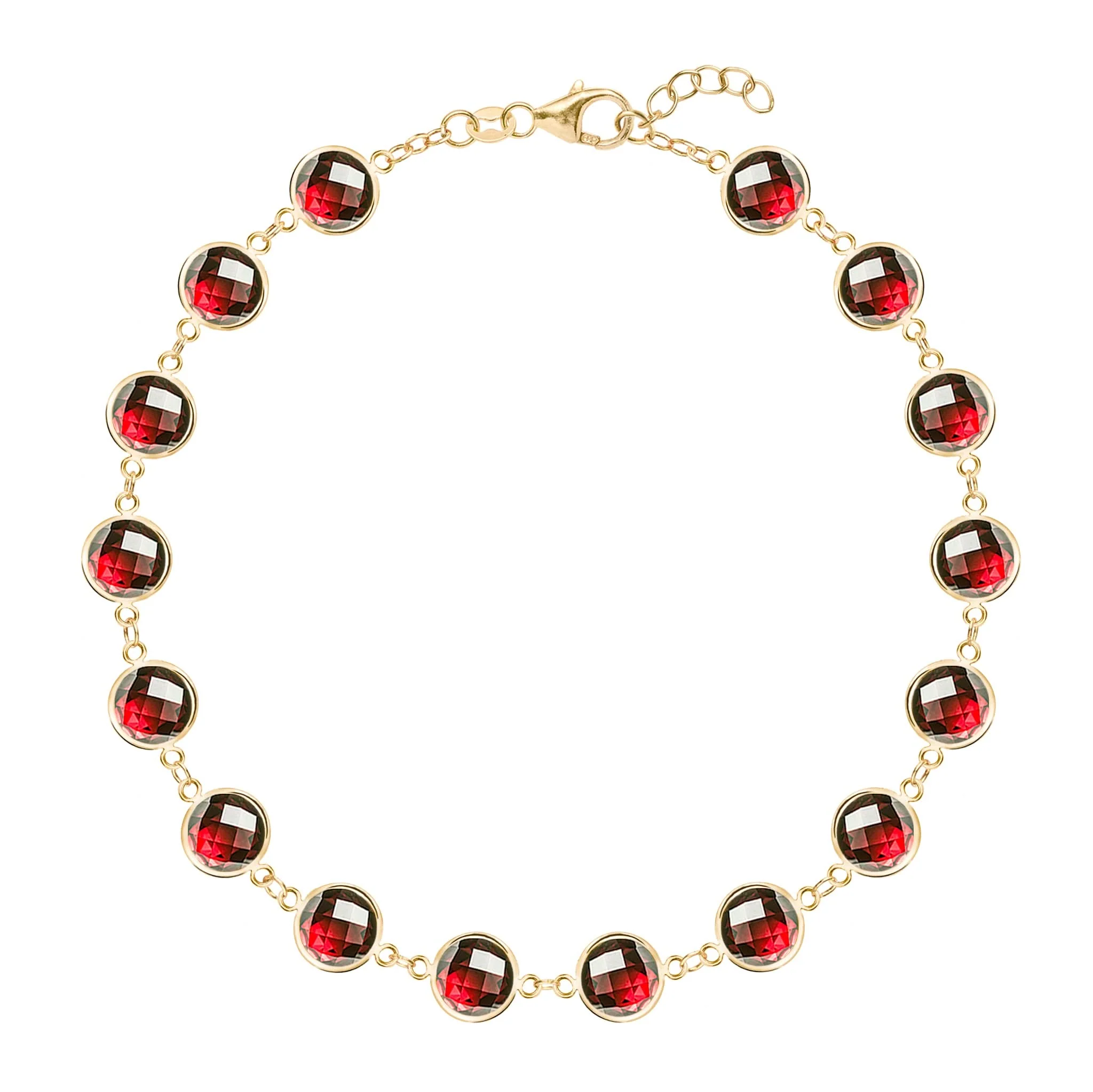 Newport Grand Garnet Bracelet in 14k Gold (January)