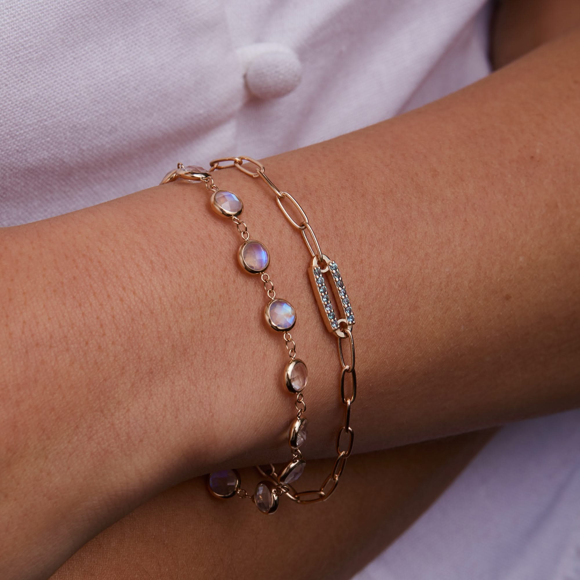 Newport Grand Moonstone Bracelet in 14k Gold (June) - Image 3