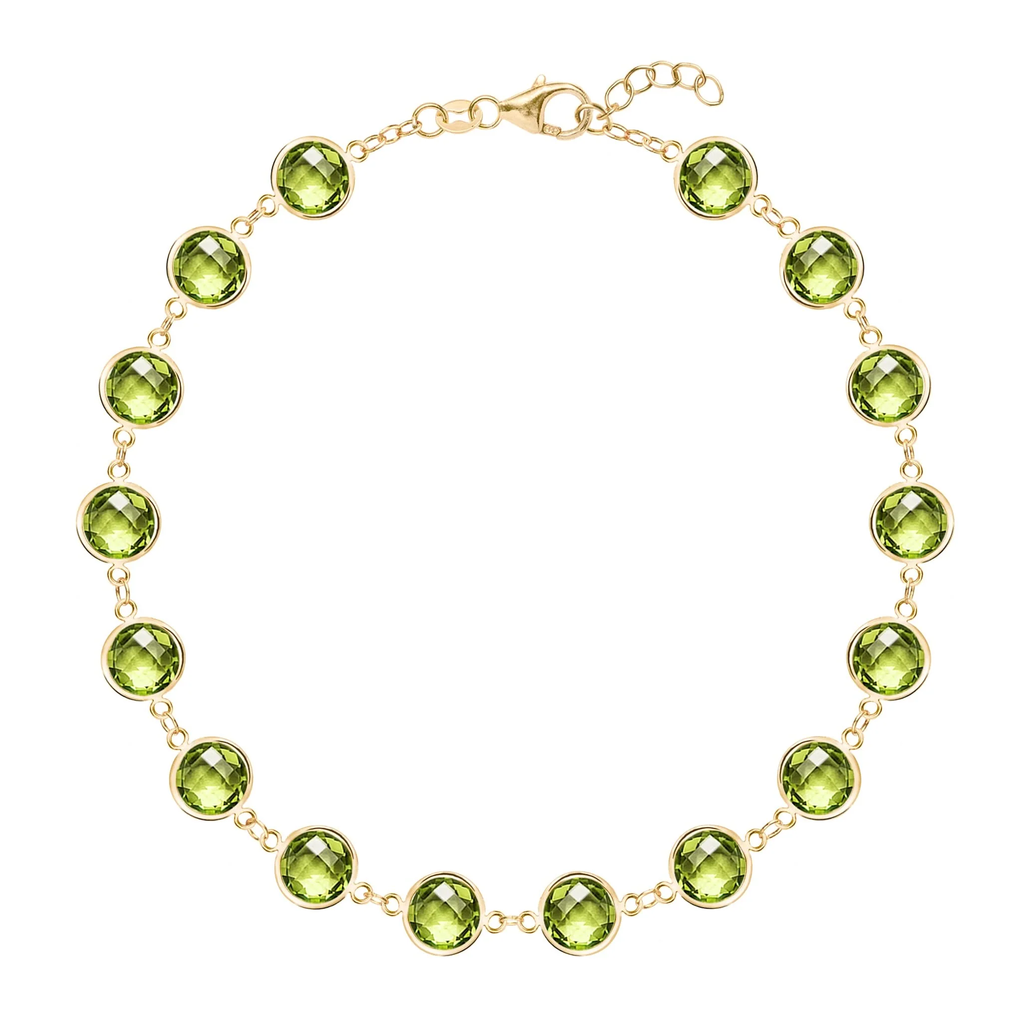 Newport Grand Peridot Bracelet in 14k Gold (August)