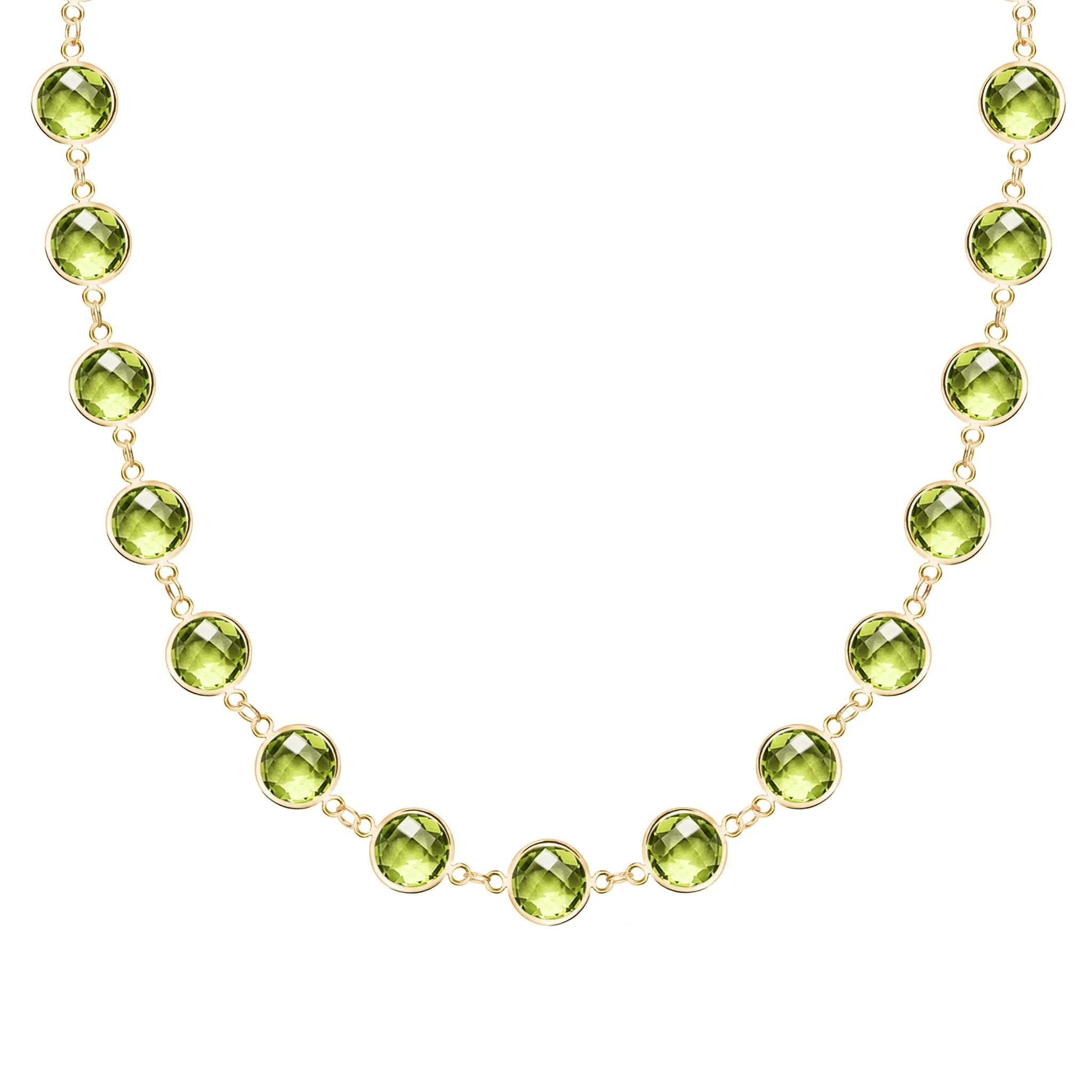 Newport Grand Peridot Necklace in 14k Gold (August)
