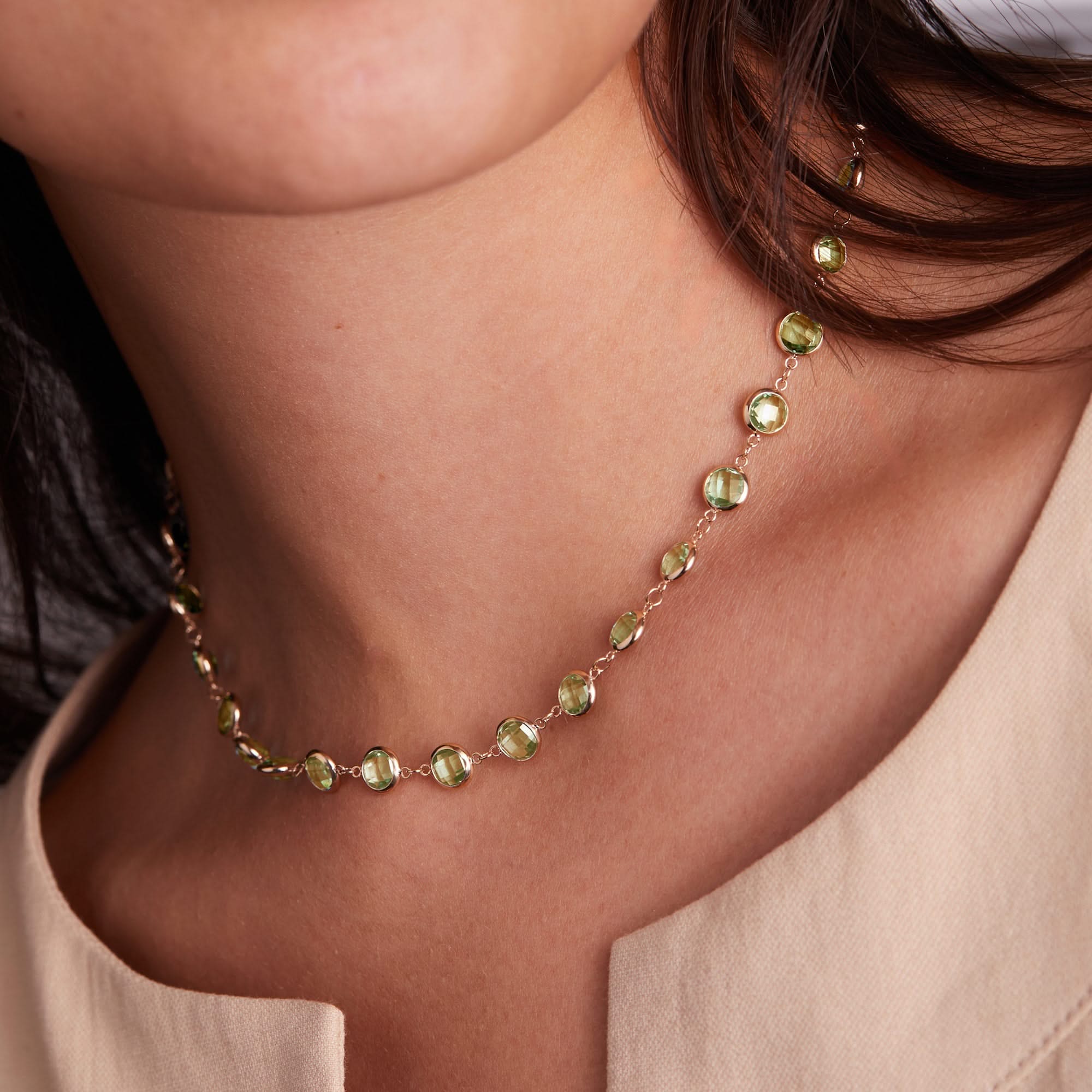 Newport Grand Peridot Necklace in 14k Gold (August) - Image 3