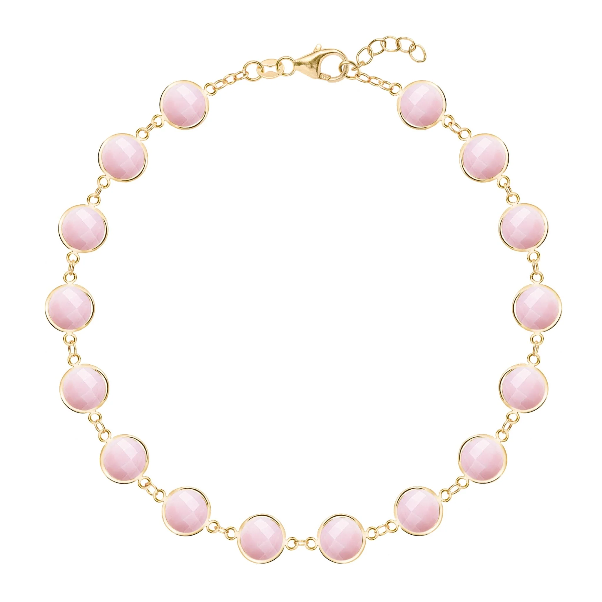 Newport Grand Pink Opal Bracelet in 14k Gold (October)