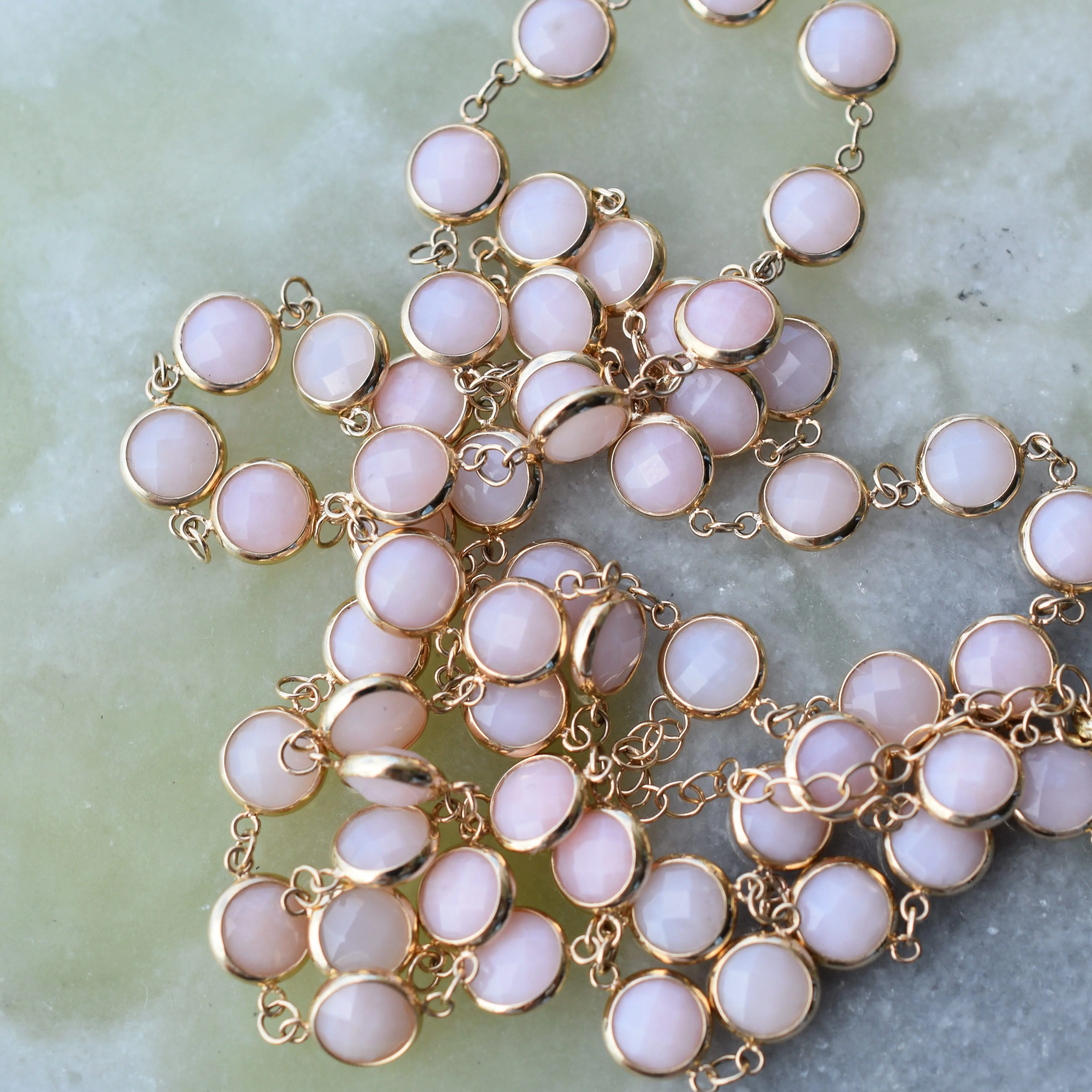 Newport Grand Pink Opal Necklace in 14k Gold (October) - Image 8