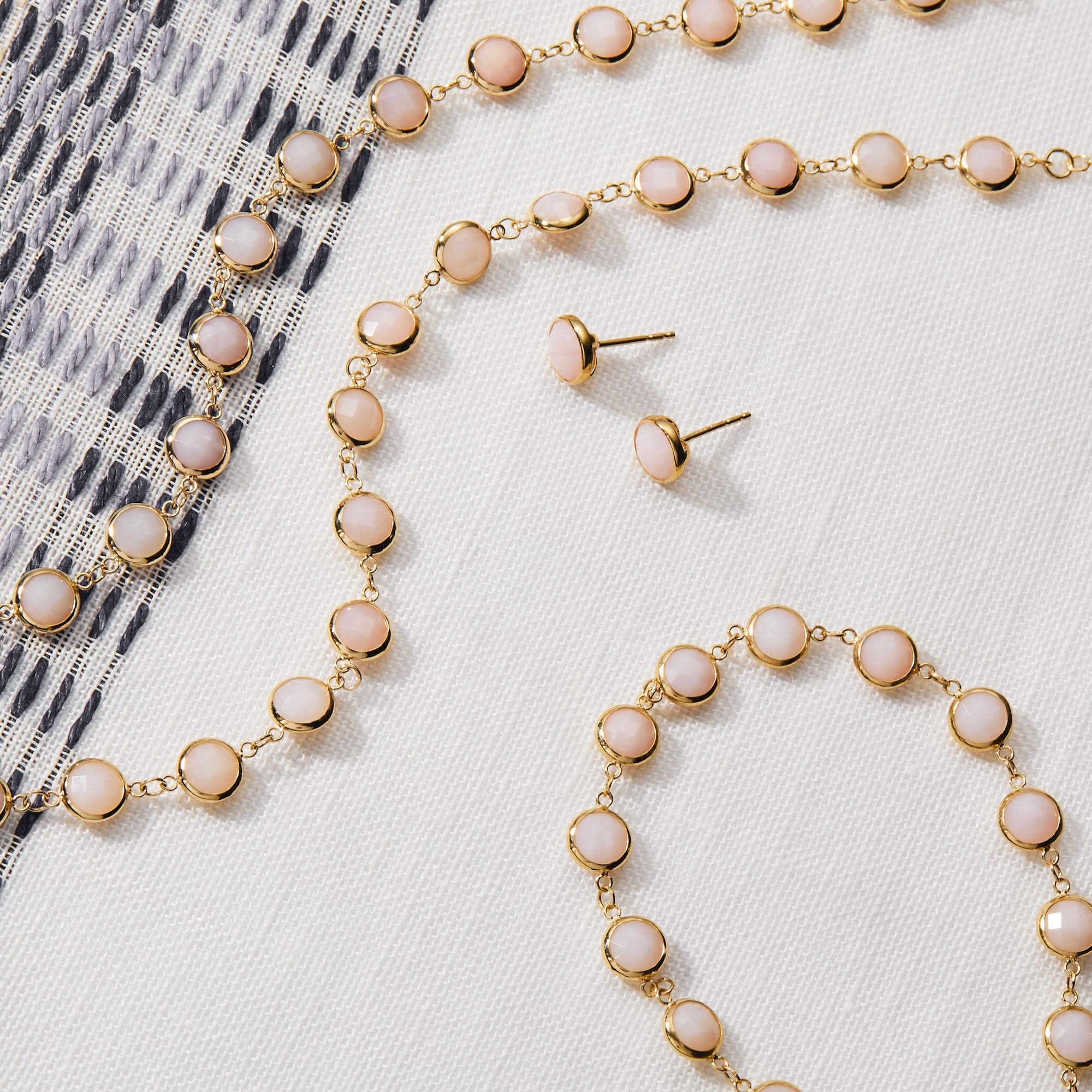Newport Grand Pink Opal Necklace in 14k Gold (October) - Image 9