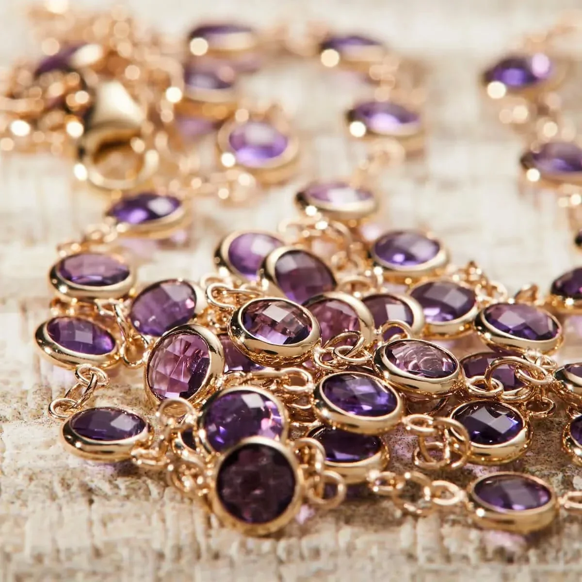 Newport Amethyst Necklace in 14k Gold (February) - Image 10