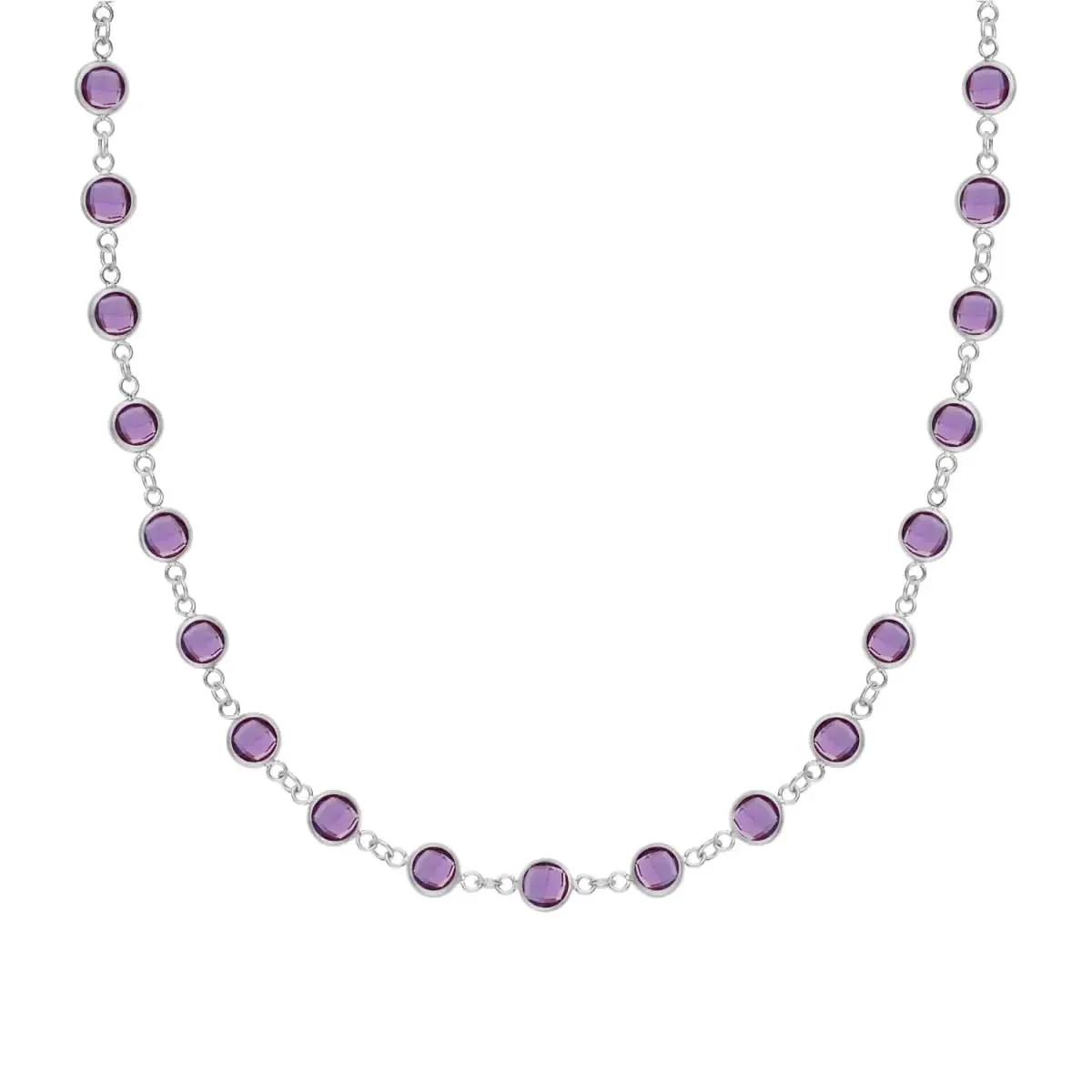 Newport Amethyst Necklace in 14k Gold (February) - Image 8