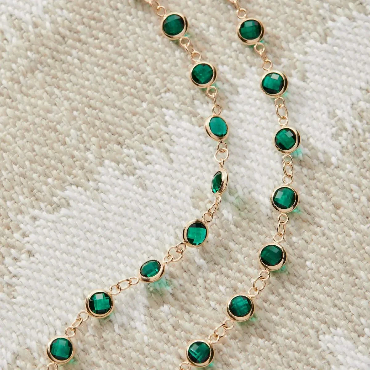 Newport Emerald Necklace in 14k Gold (May) - Image 10