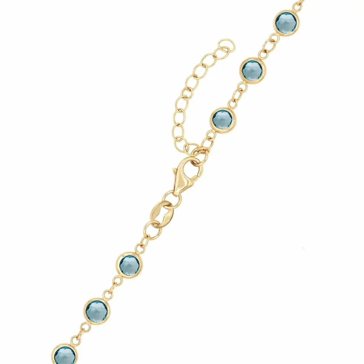 Newport Nantucket Blue Topaz Bracelet in 14k Gold (December) - Image 5