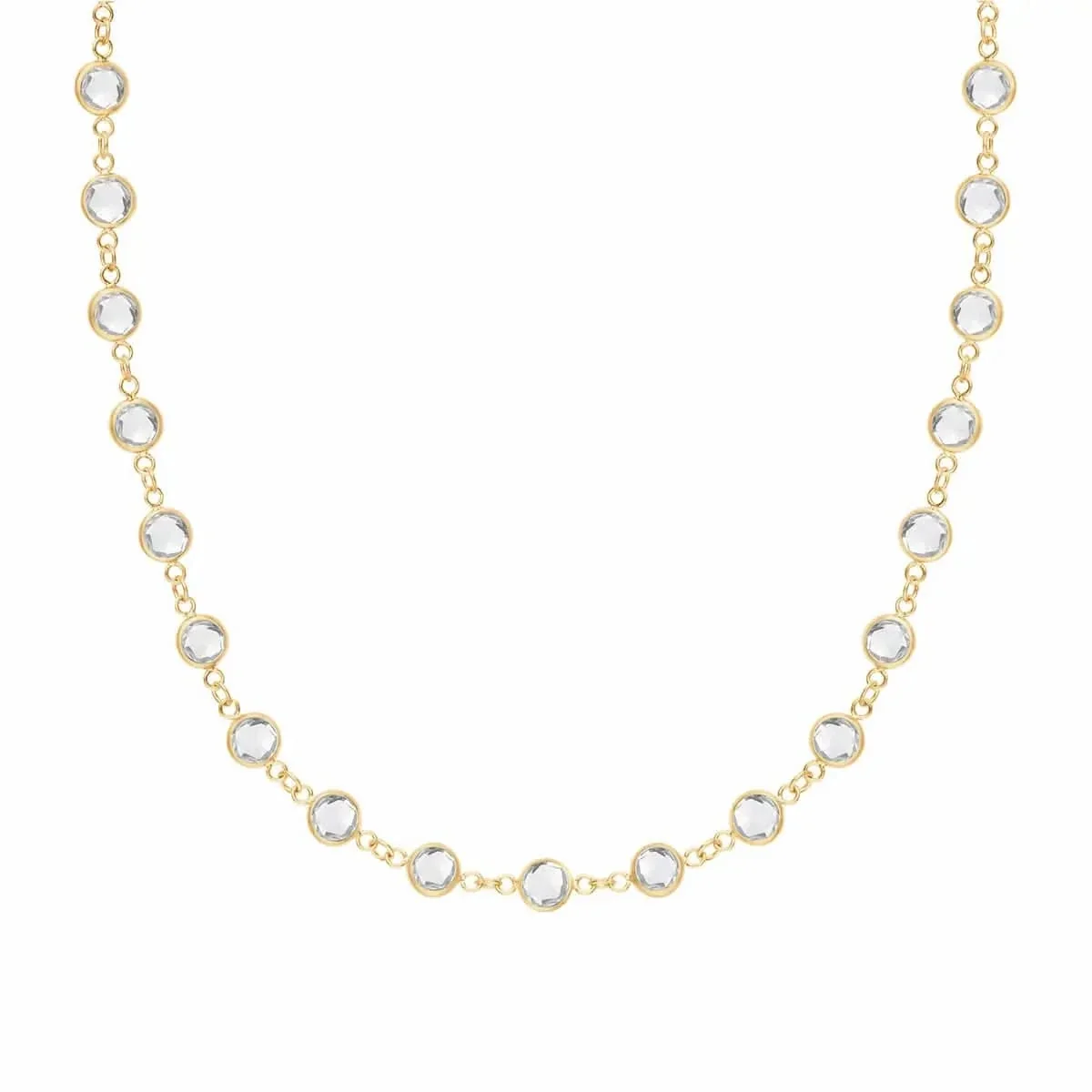 Newport White Topaz Necklace in 14k Gold (April)