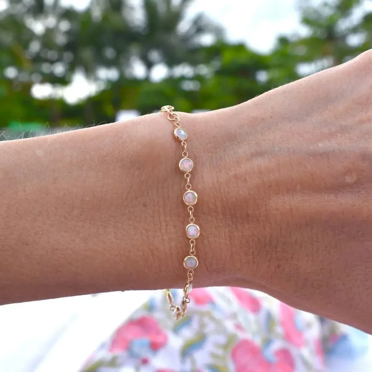 Newport Opal Bracelet in 14k Gold (October) - Image 10