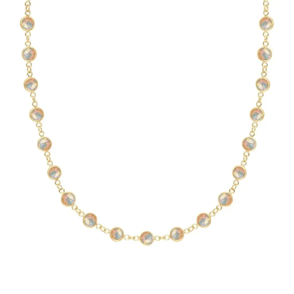 Newport Opal Necklace in 14k Gold (October)