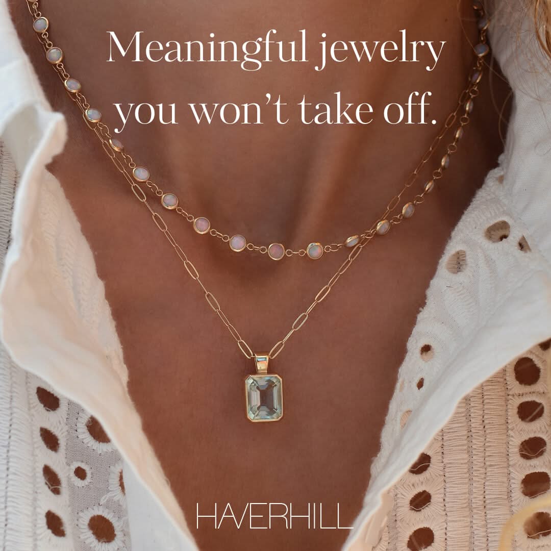 Newport Opal Necklace in 14k Gold (October) - Image 10