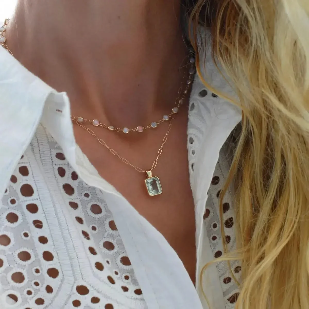 Newport Opal Necklace in 14k Gold (October) - Image 6