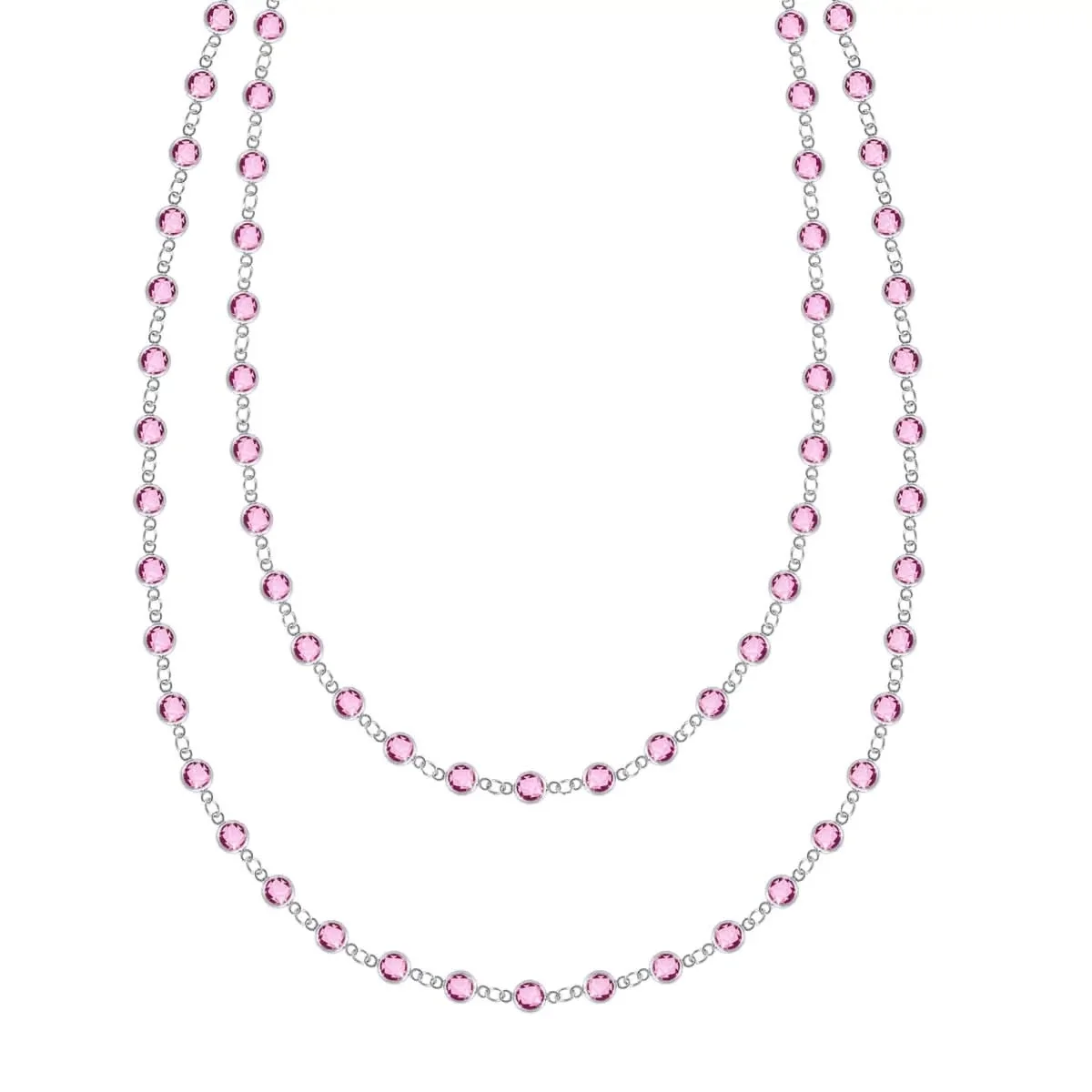 Newport Pink Sapphire Long Necklace in 14k Gold (October) - Image 5