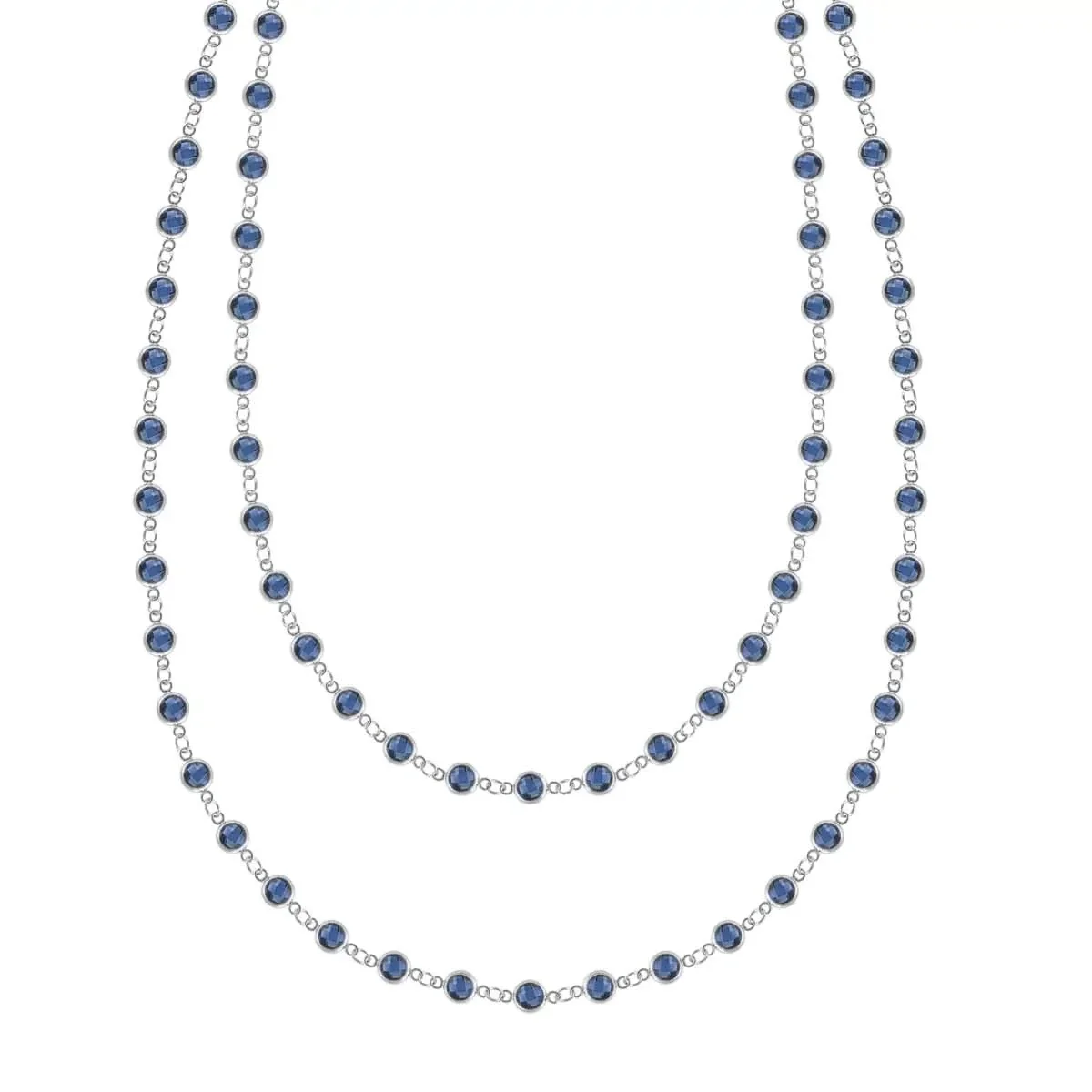 Newport Sapphire Long Necklace in 14k Gold (September) - Image 5