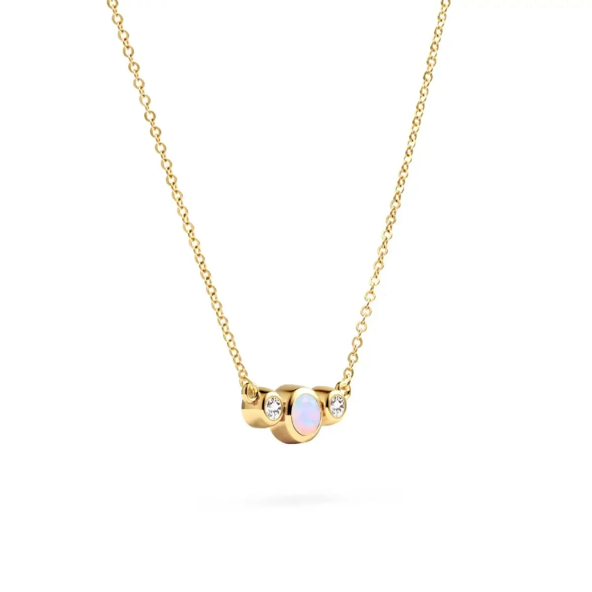 Barrington Opal Necklace with Diamond Side Stones (October) - Image 4