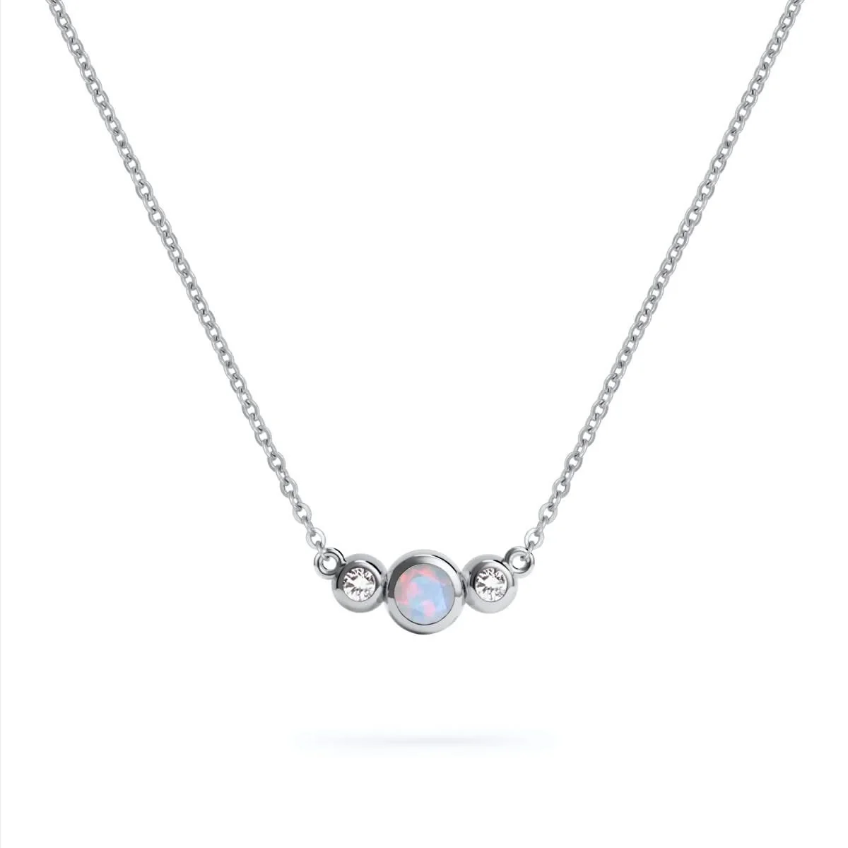 Barrington Opal Necklace with Diamond Side Stones (October) - Image 7
