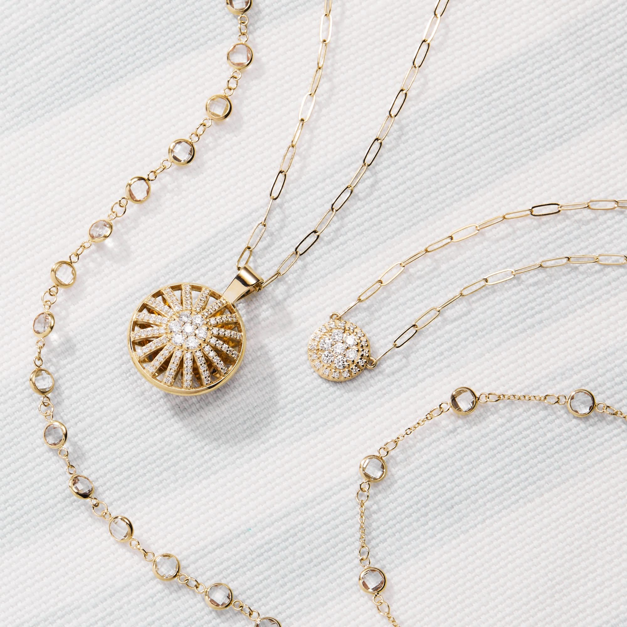 Palmer Diamond Necklace in Solid 14k Gold - Image 9