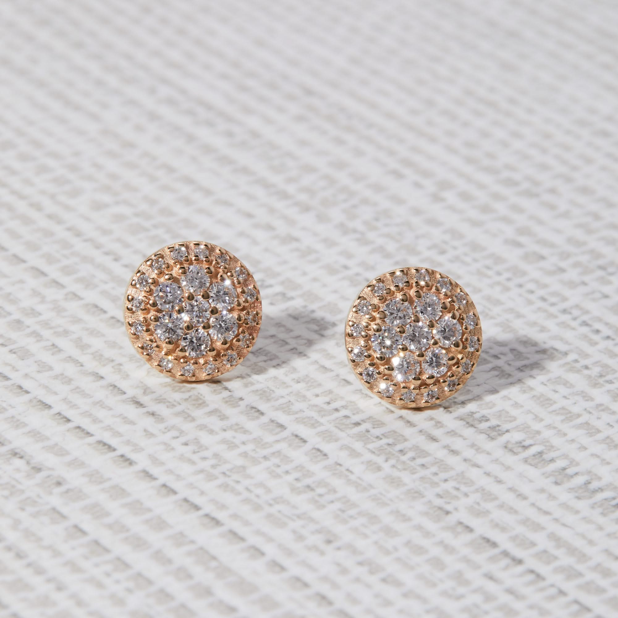 Palmer Diamond Stud Earrings in Solid 14k Gold - Image 7