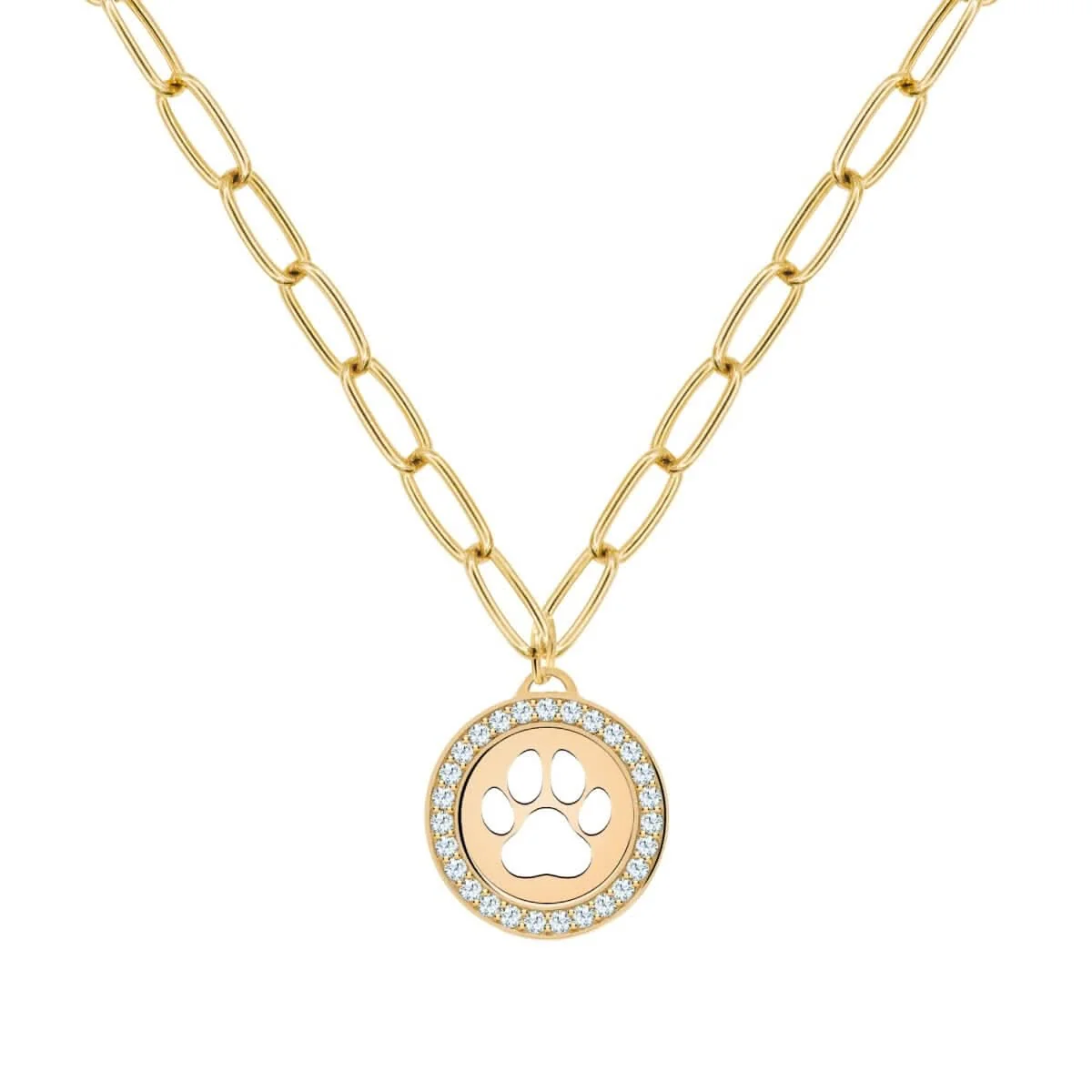 Paw & Birthstone Pendant in 14k Gold - Image 5