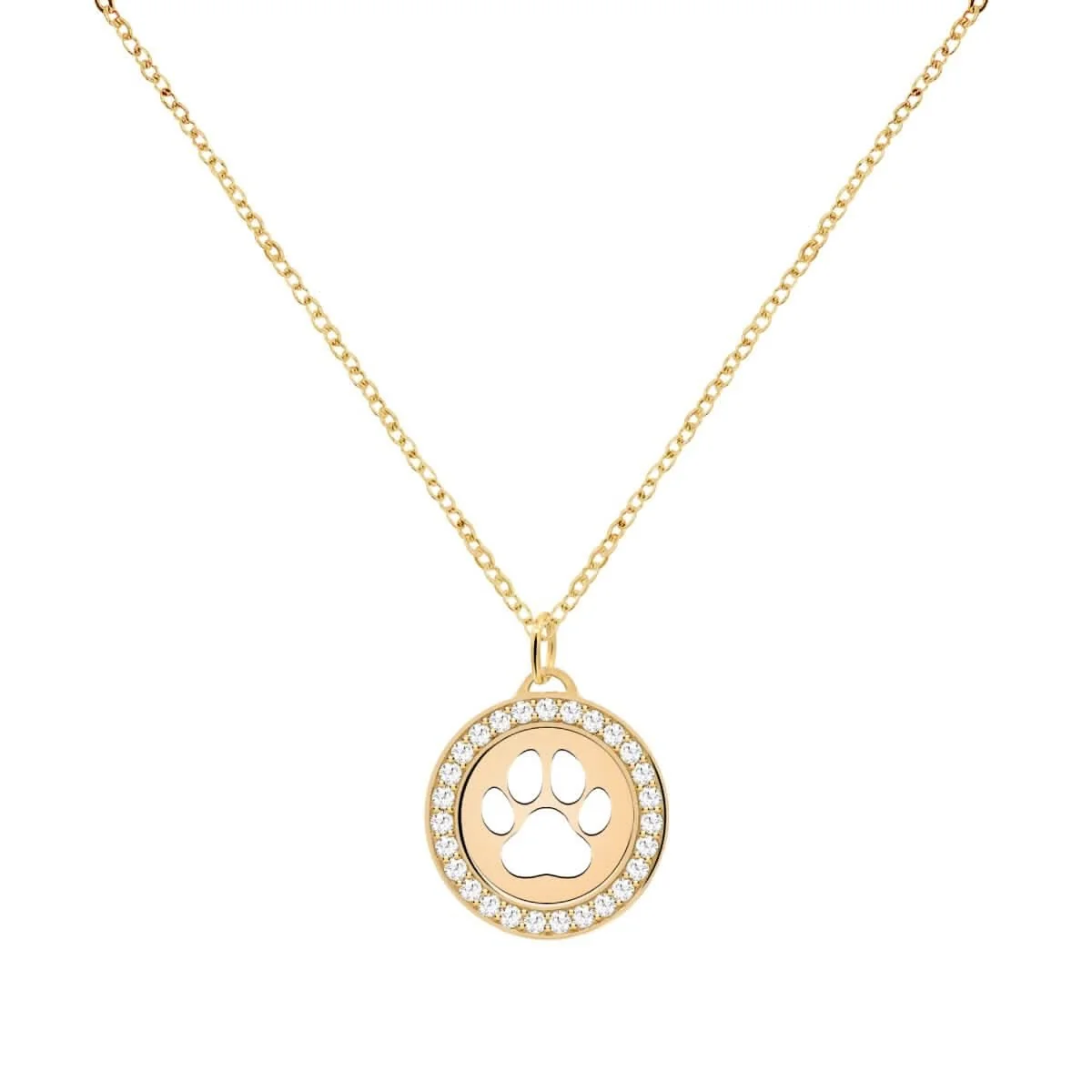 Paw & Diamond Pendant in 14k Gold (April) - Image 4