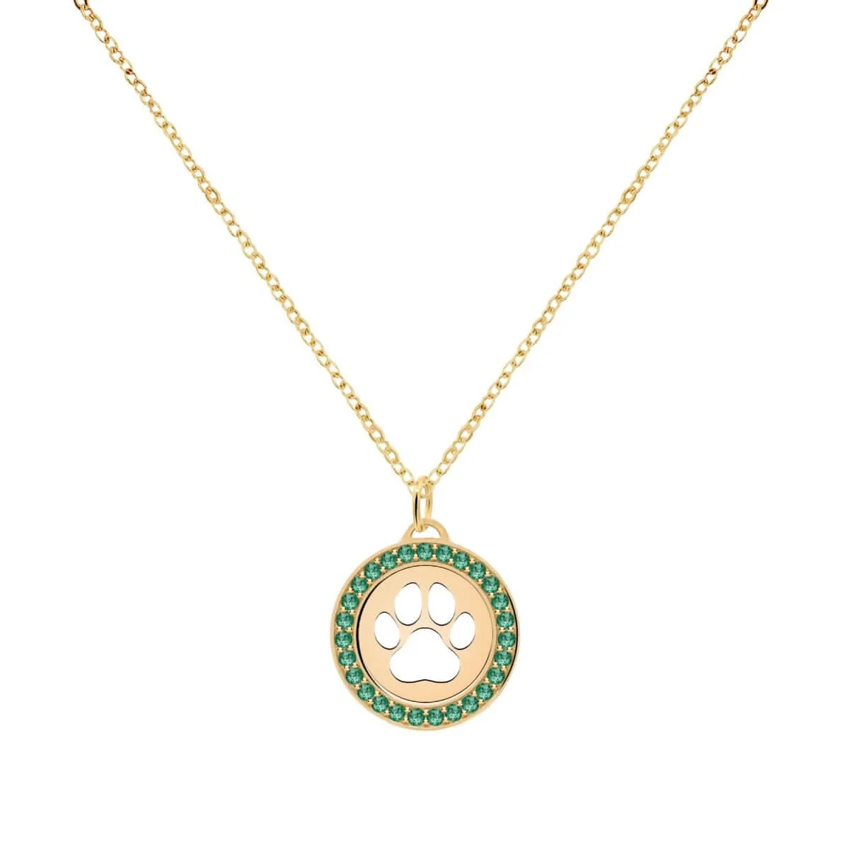 Paw & Emerald Pendant in 14k Gold (May) - Image 4