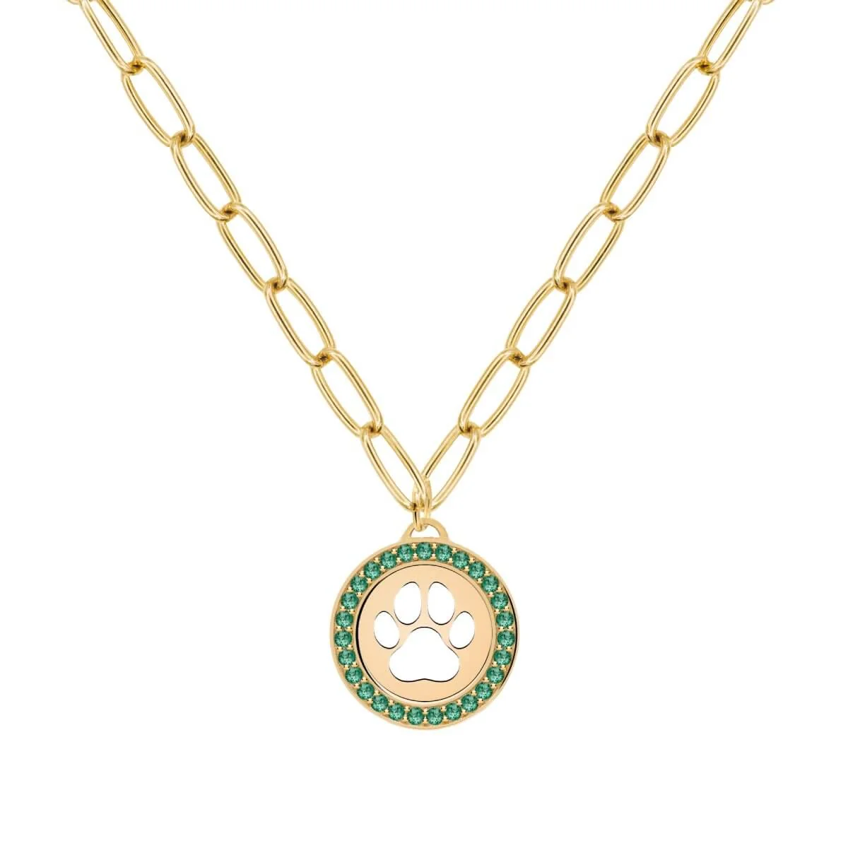 Paw & Emerald Pendant in 14k Gold (May) - Image 7