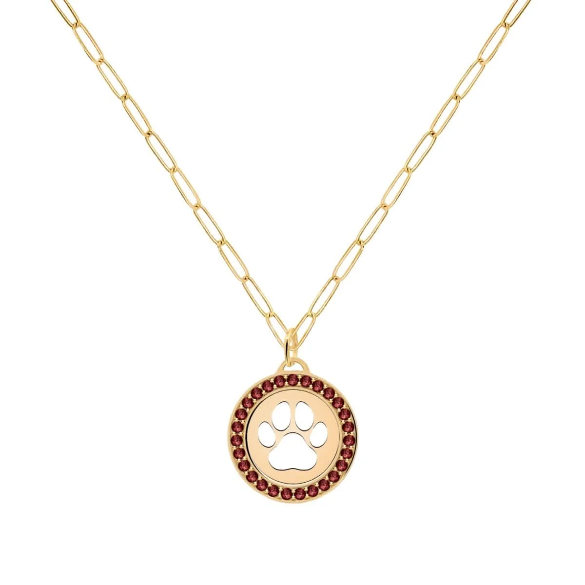 Paw & Garnet Pendant in 14k Gold (January) - Image 5