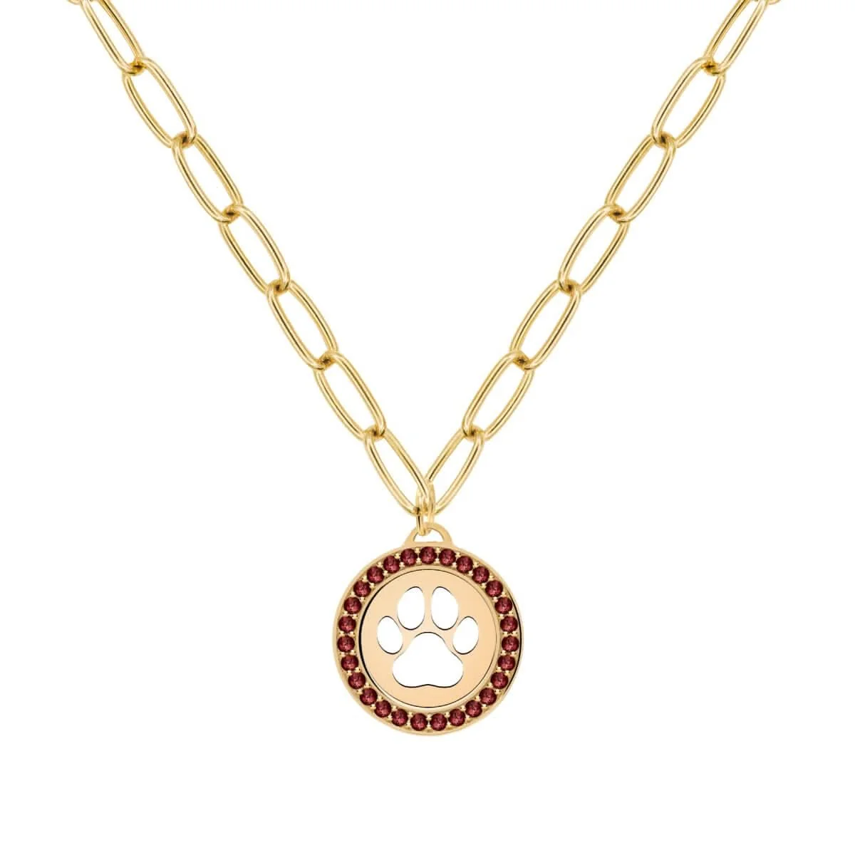 Paw & Garnet Pendant in 14k Gold (January) - Image 7