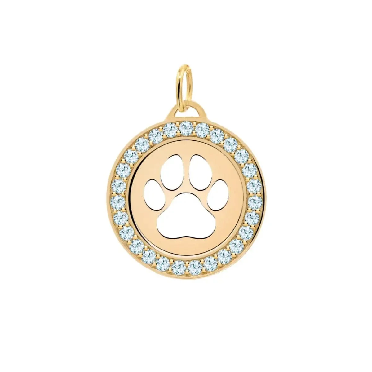 Paw & Nantucket Blue Topaz Pendant in 14k Gold (December)
