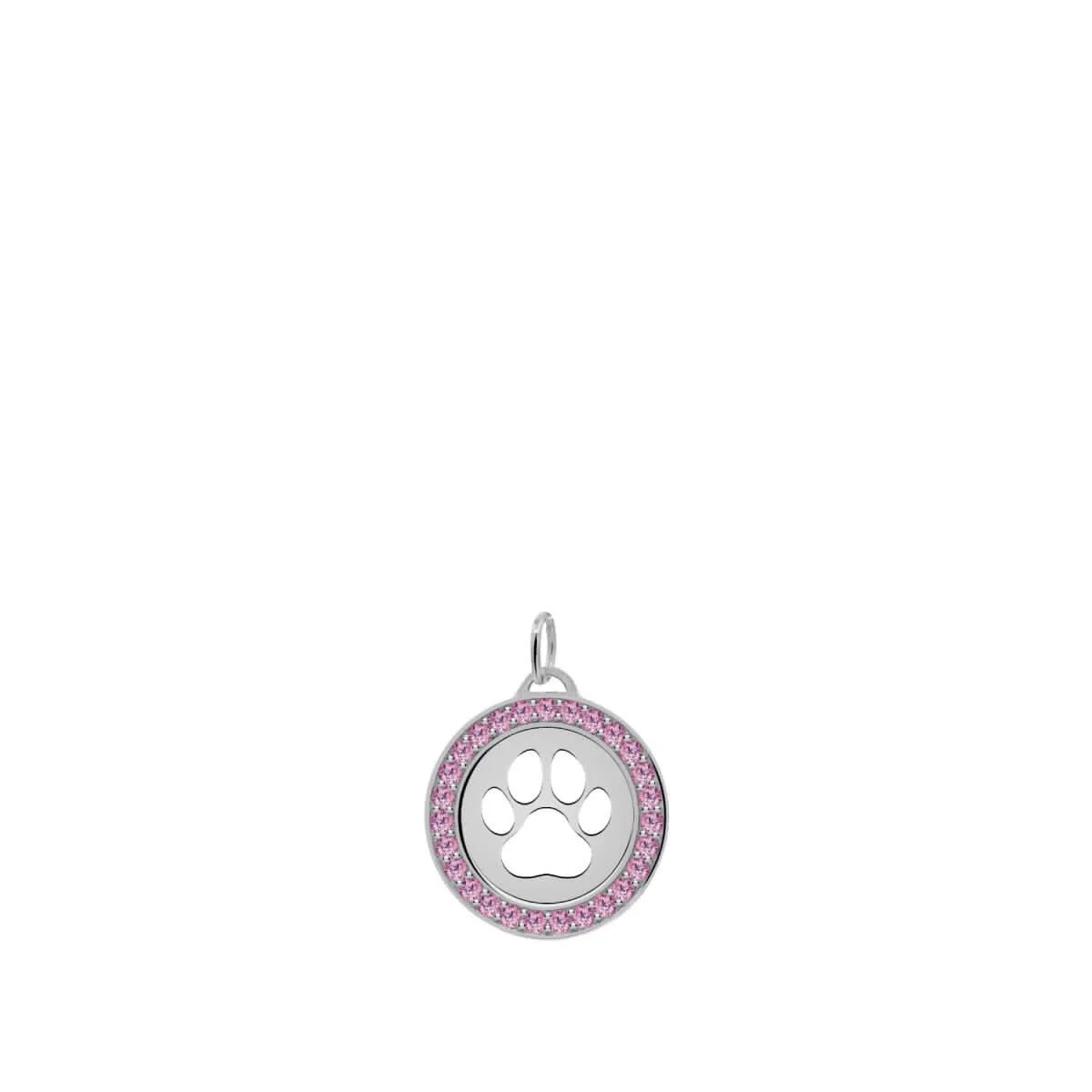 Paw & Pink Sapphire Pendant in 14k Gold (October) - Image 8