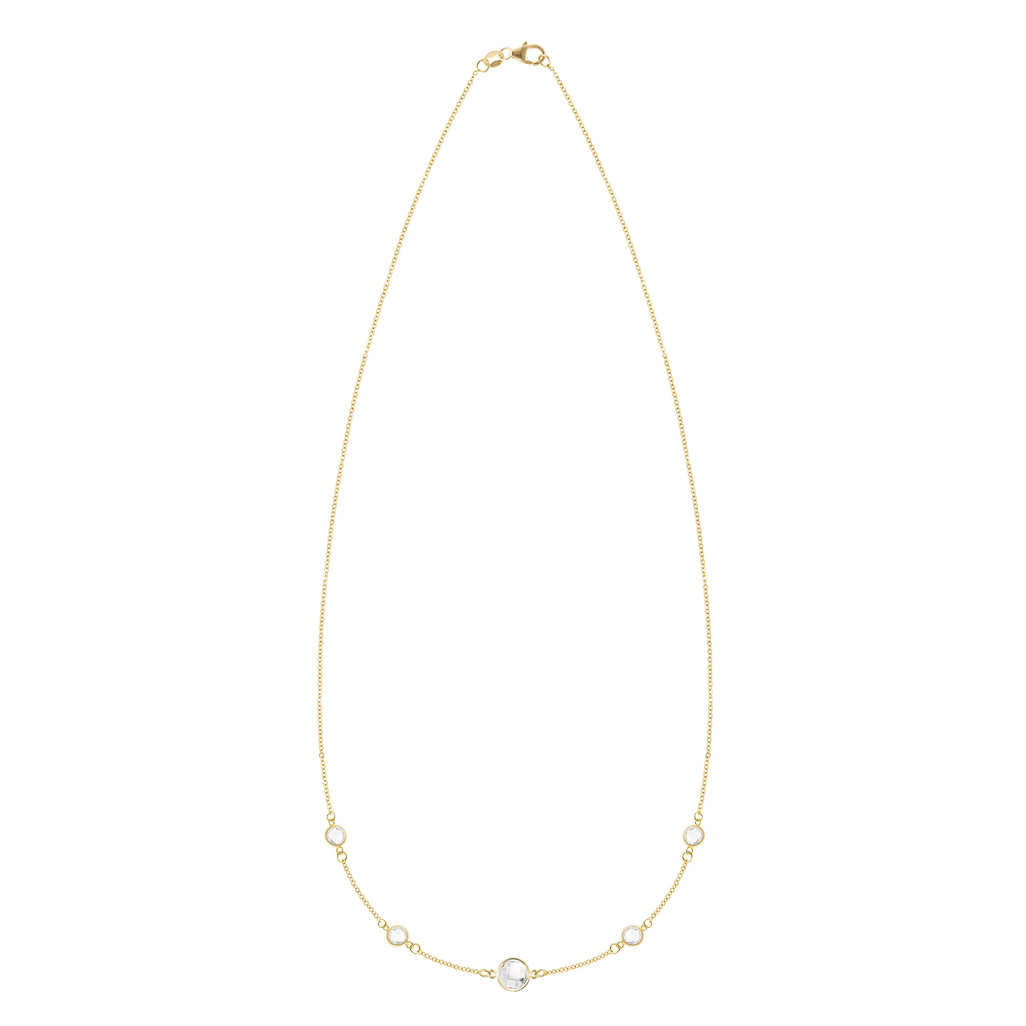 1 Grand & 4 Petite Birthstone Necklace in 14k Gold - Image 4