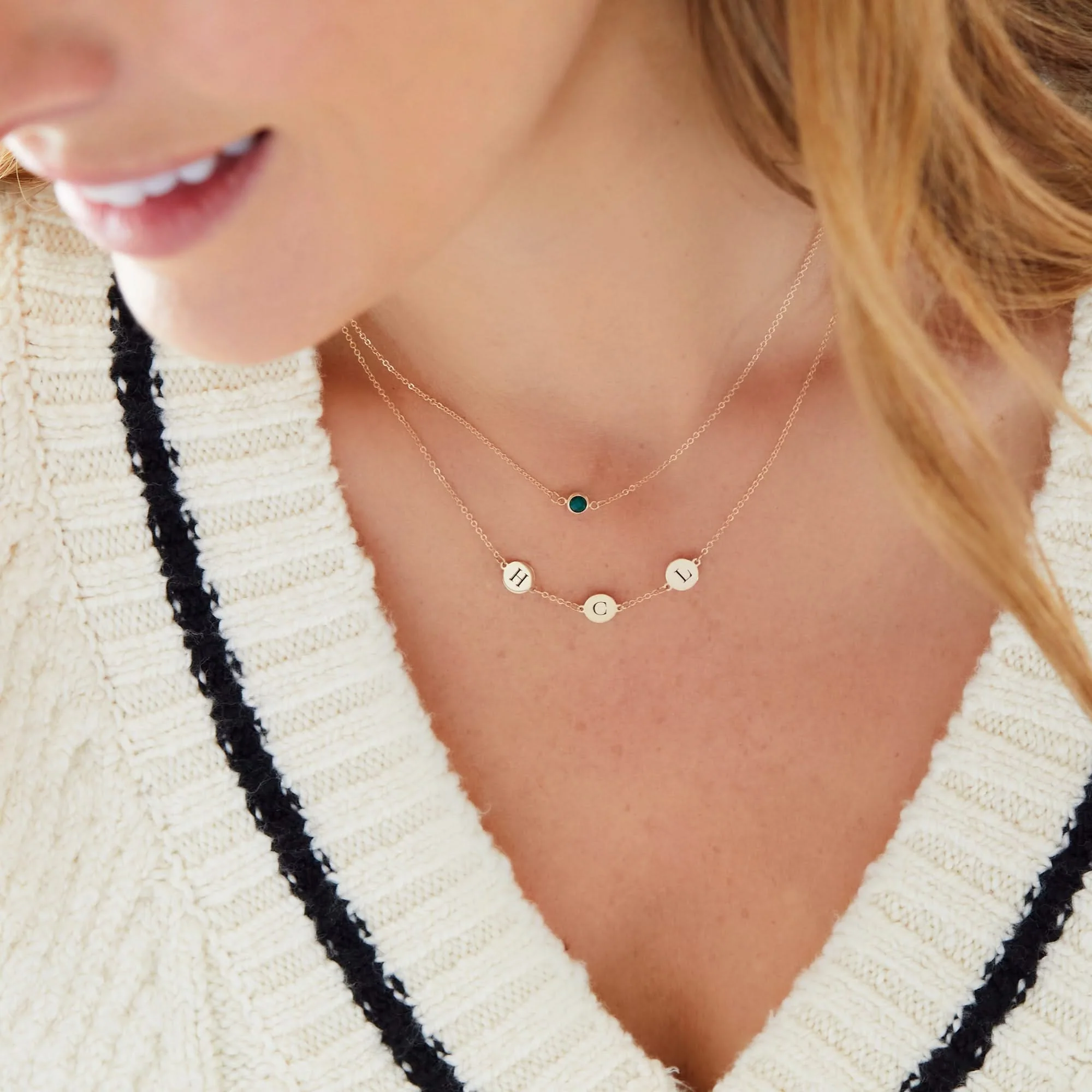 3 Letter Necklace in 14k Gold (Single Spacing) - Image 7