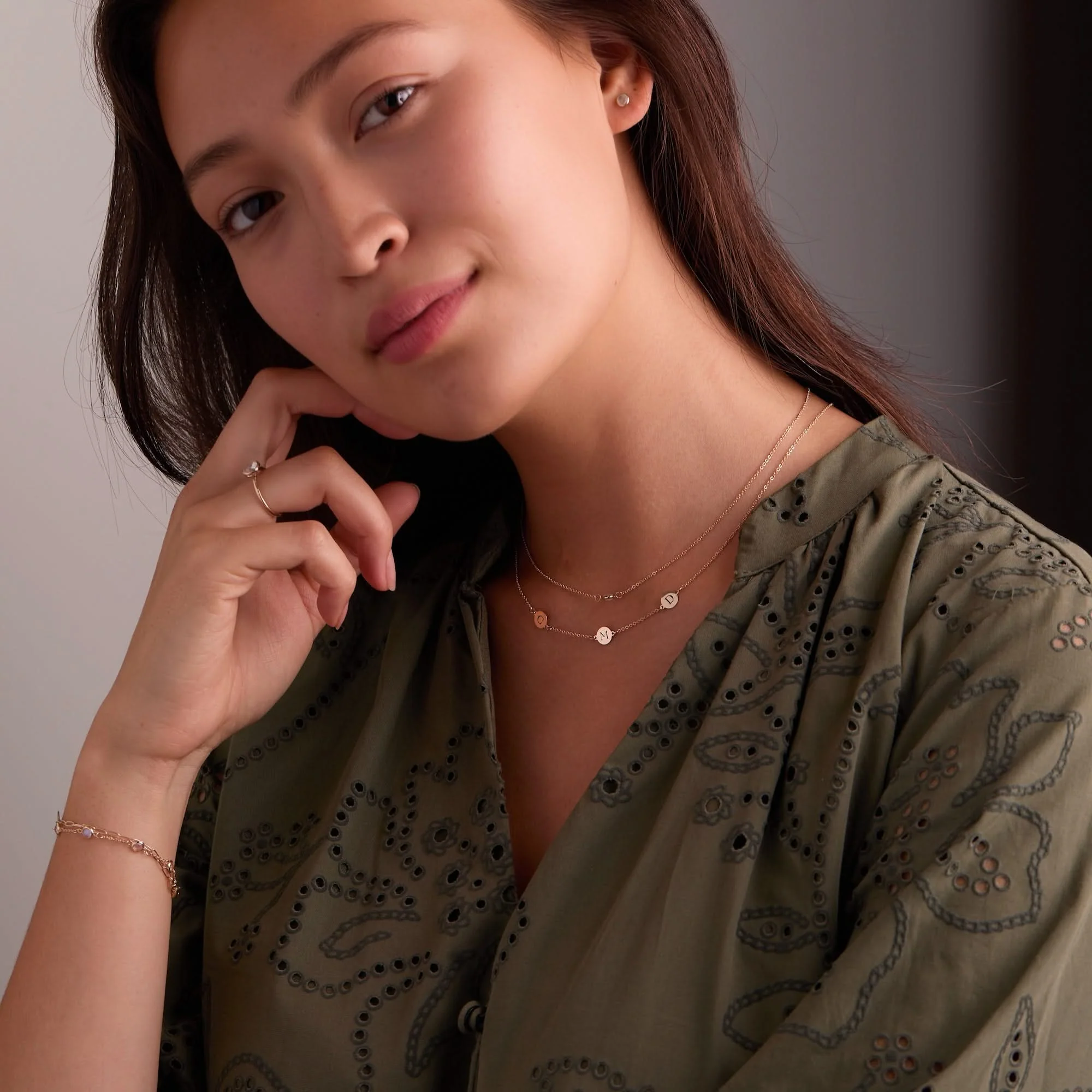 3 Letter Necklace in 14k Gold (Double Spacing) - Image 6