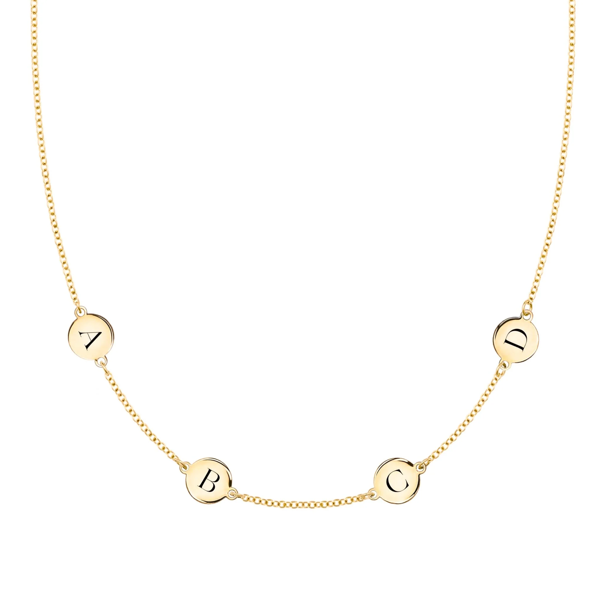 4 Letter Necklace in 14k Gold (Double Spacing)