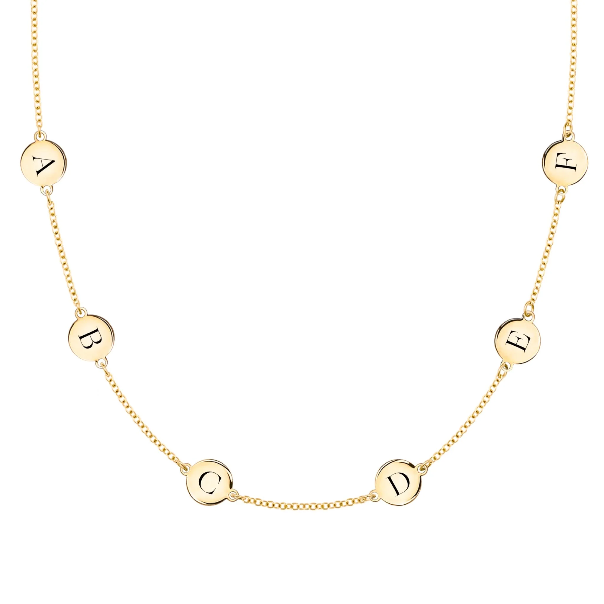 6 Letter Necklace in 14k Gold (Double Spacing)