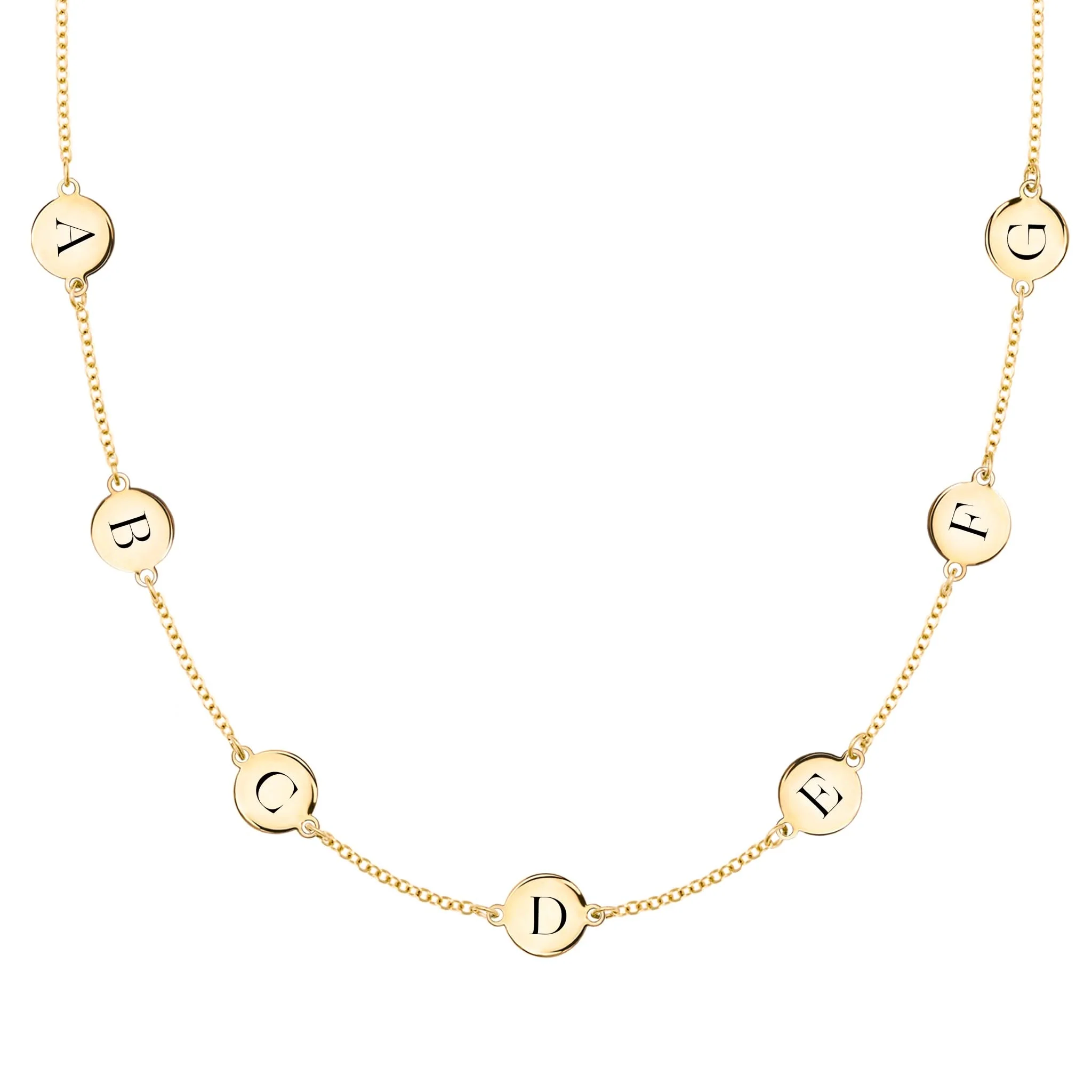 7 Letter Necklace in 14k Gold (Double Spacing)