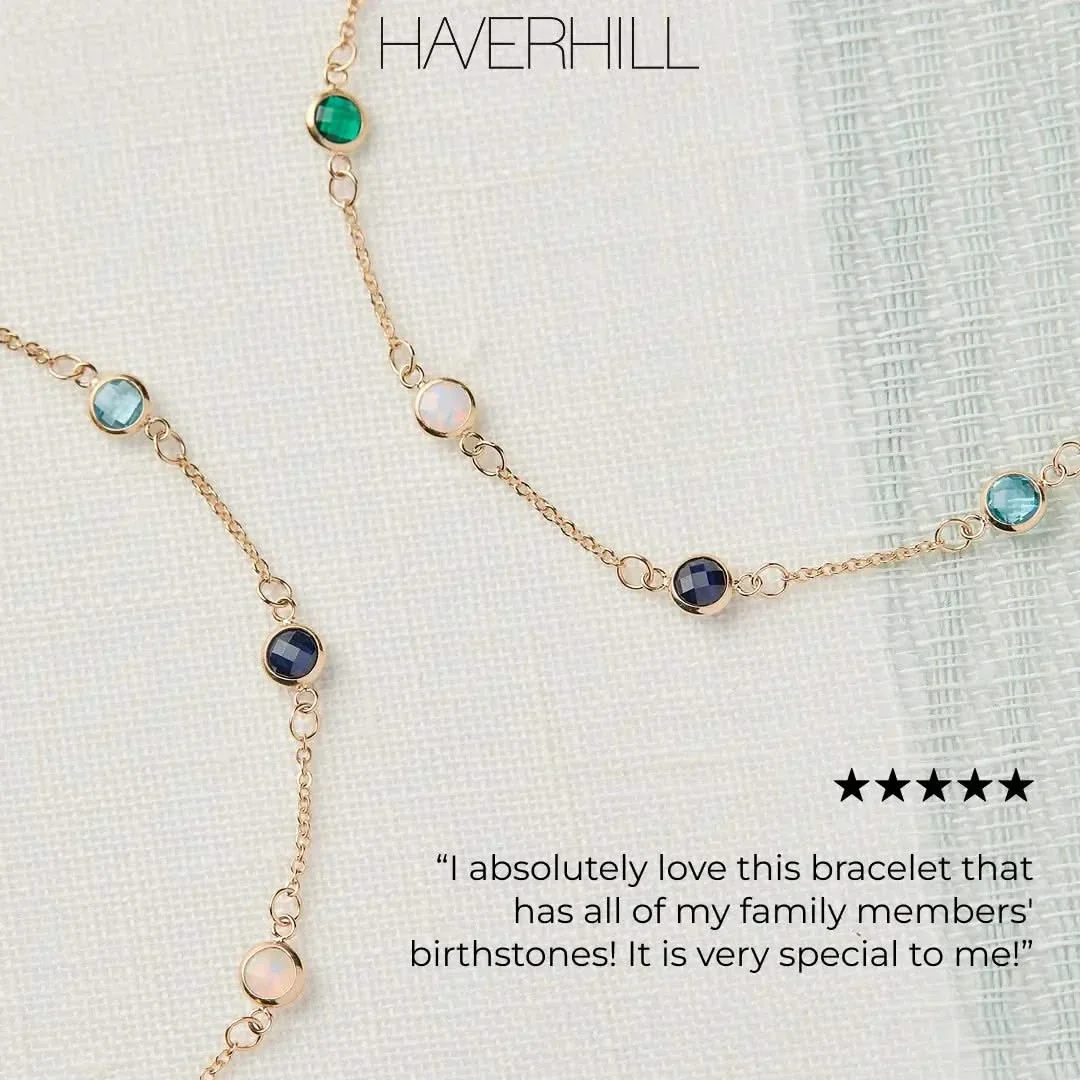 Petite 5 Birthstone Bracelet in 14k Gold - Image 9