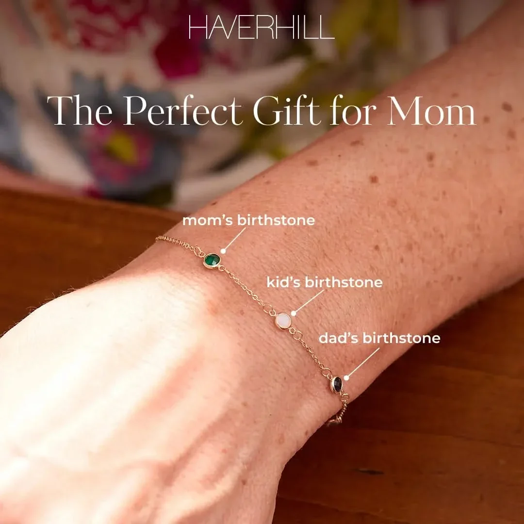 Petite 5 Birthstone Bracelet in 14k Gold - Image 11