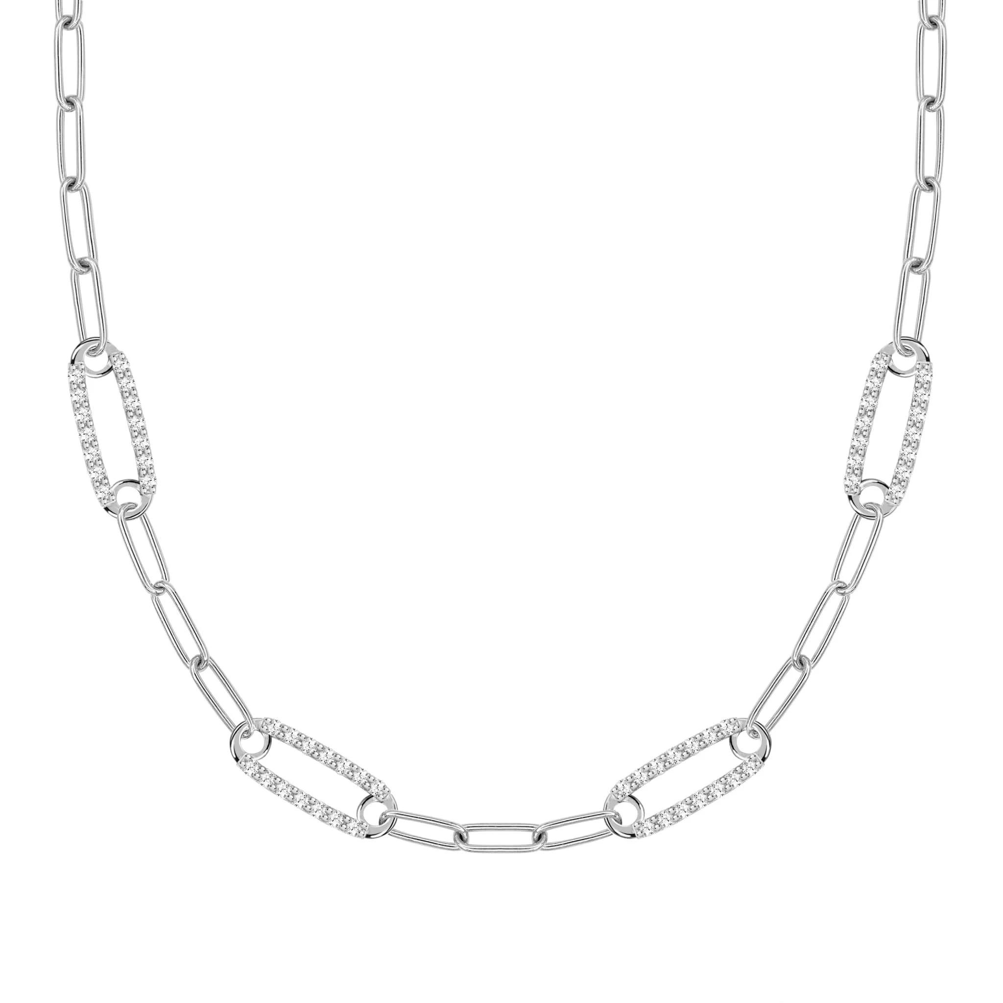 Adelaide 4 Pavé Birthstone Link Necklace in 14k Gold - Image 7
